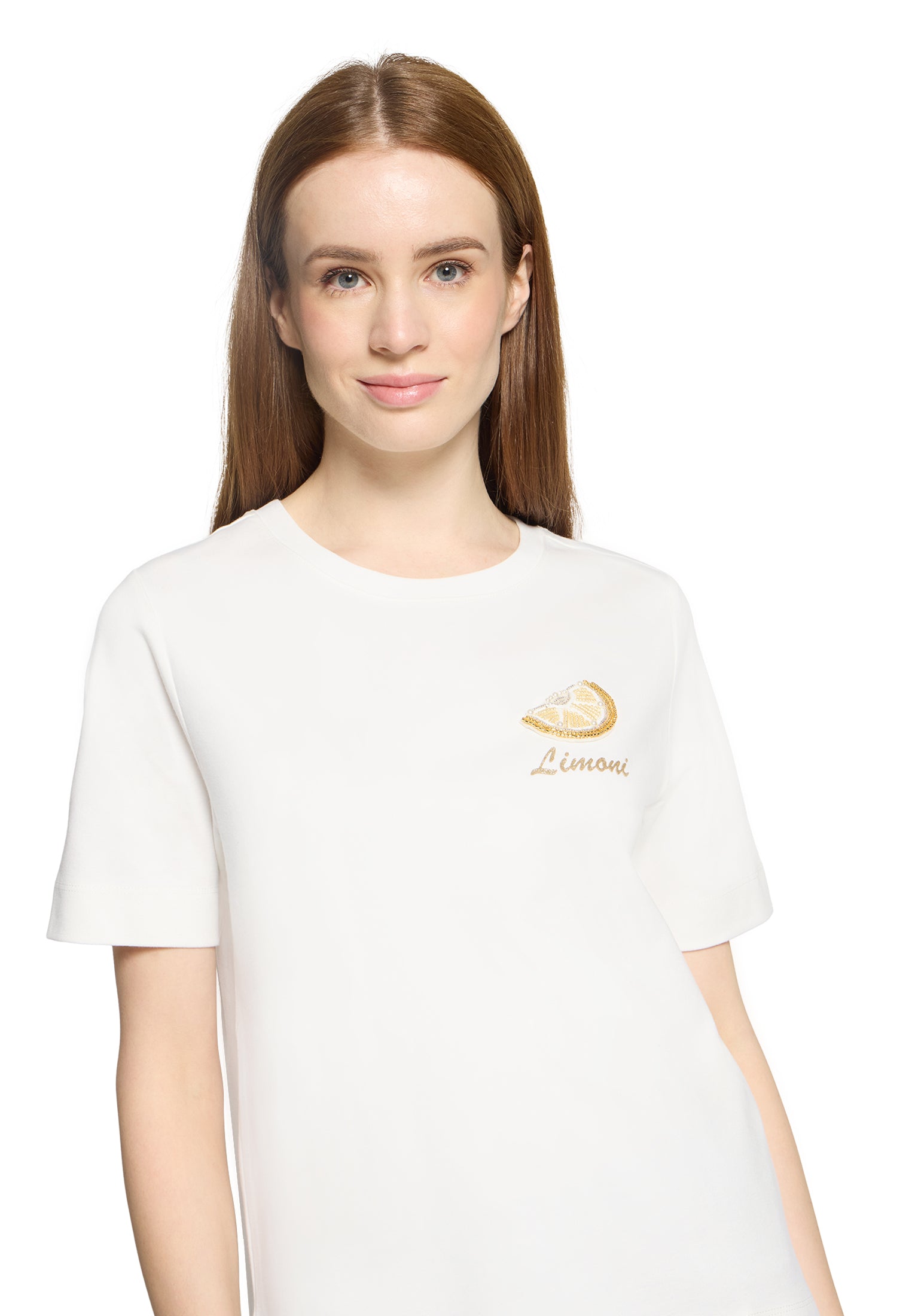 Cartoon Damen T-Shirts Patch Cream/Gol