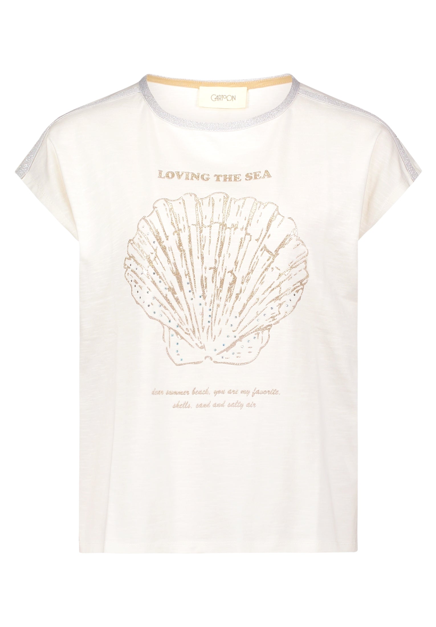 Cartoon Damen T-Shirts Patch Cream/Gol