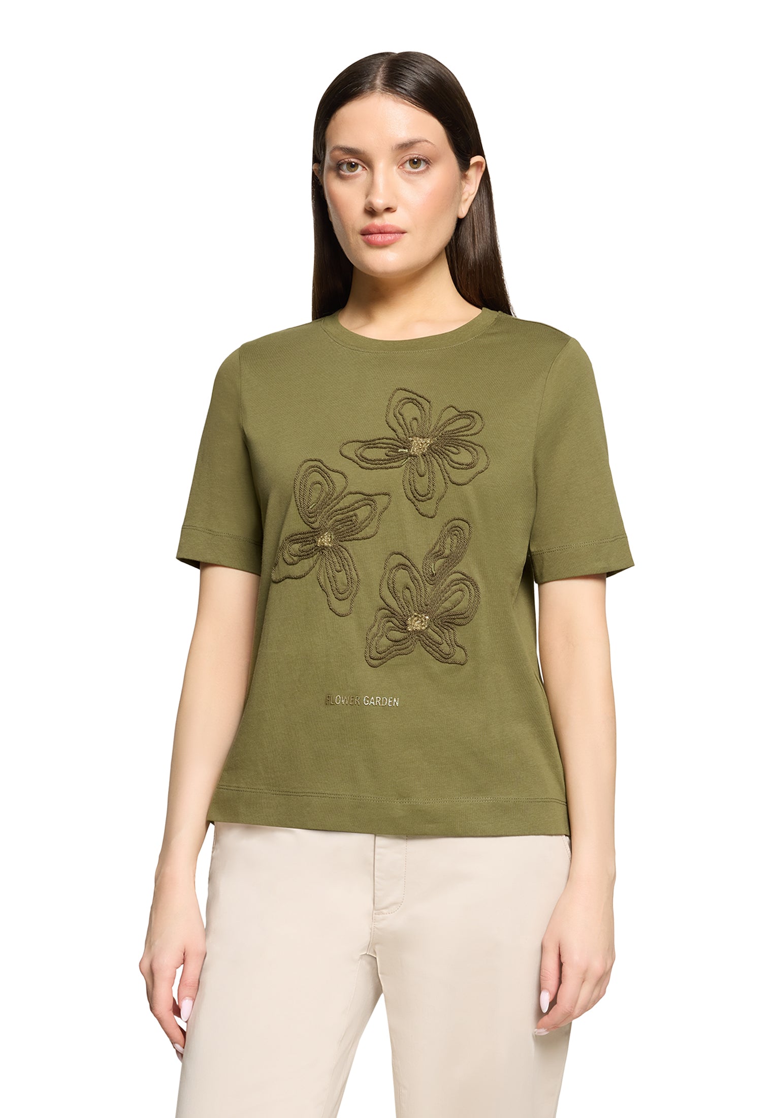 Cartoon Damen T-Shirts Patch Khaki/Kha