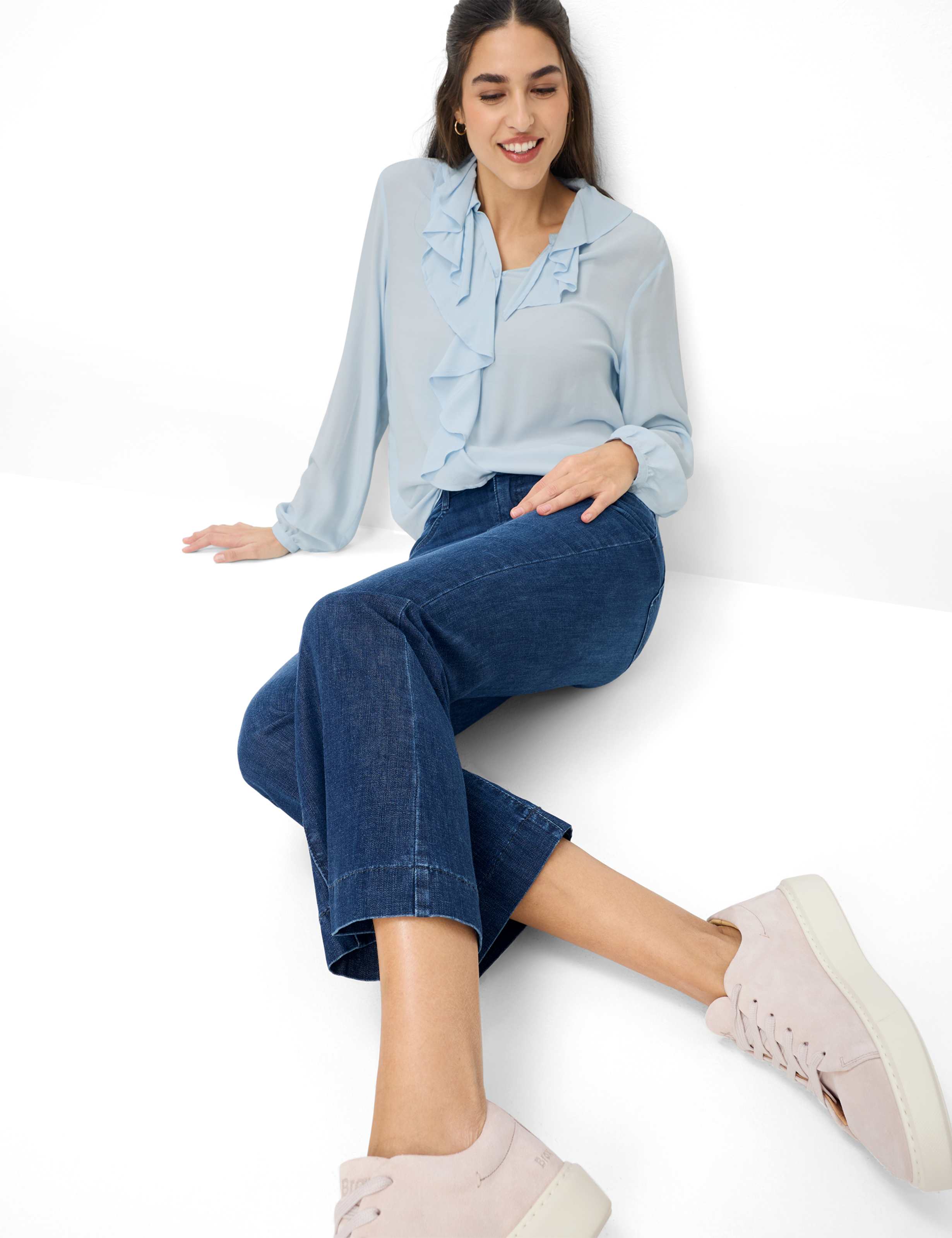 Brax Damen Jeans Used Dark Blue