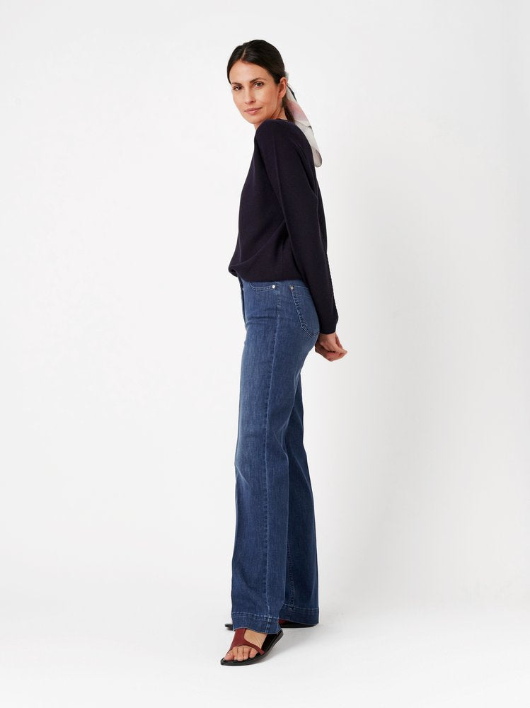 Toni Dress Damen Jeans Mid Blue Used