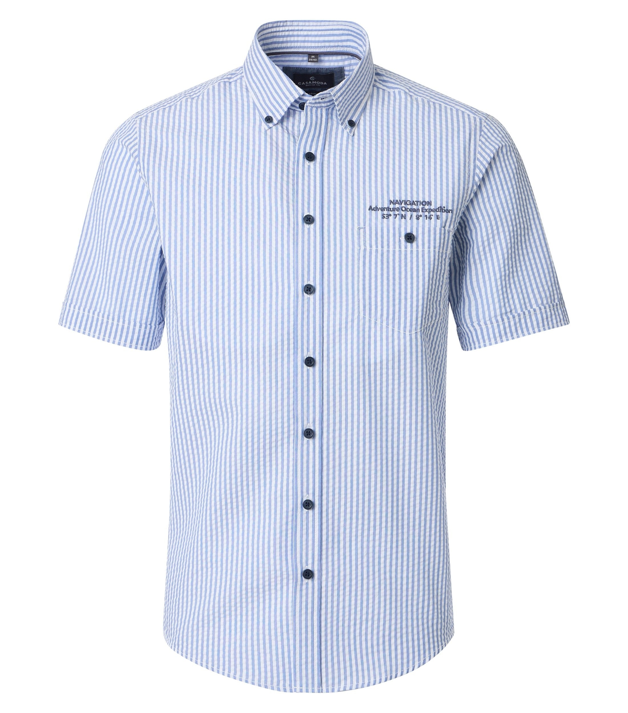 Casa Moda Herren Hemden kurz  Blau