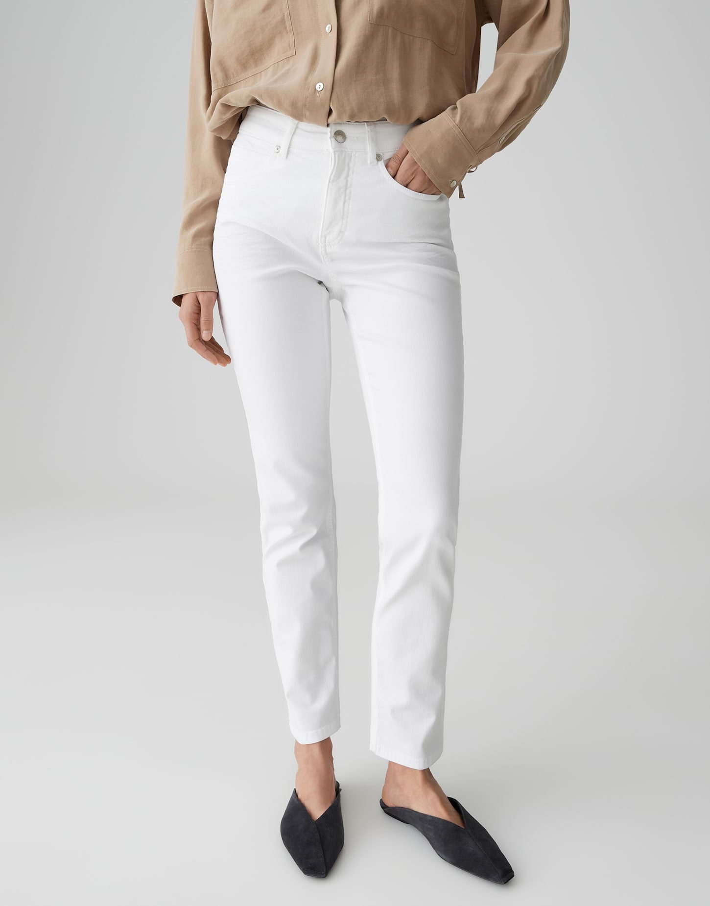 Opus Pants Damen Jeans  White
