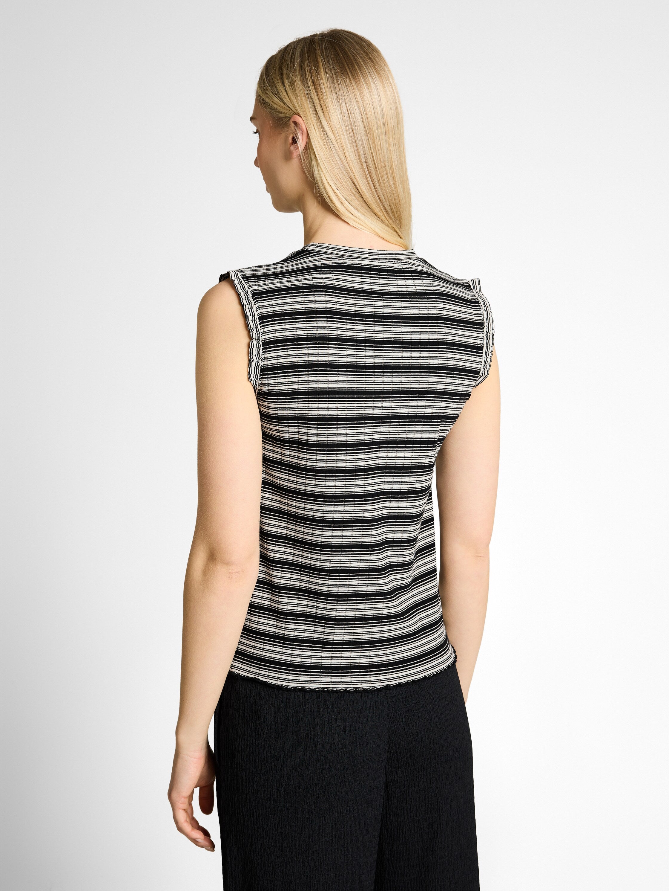 Tom Tailor denim Damen T-Shirts Black White Gra