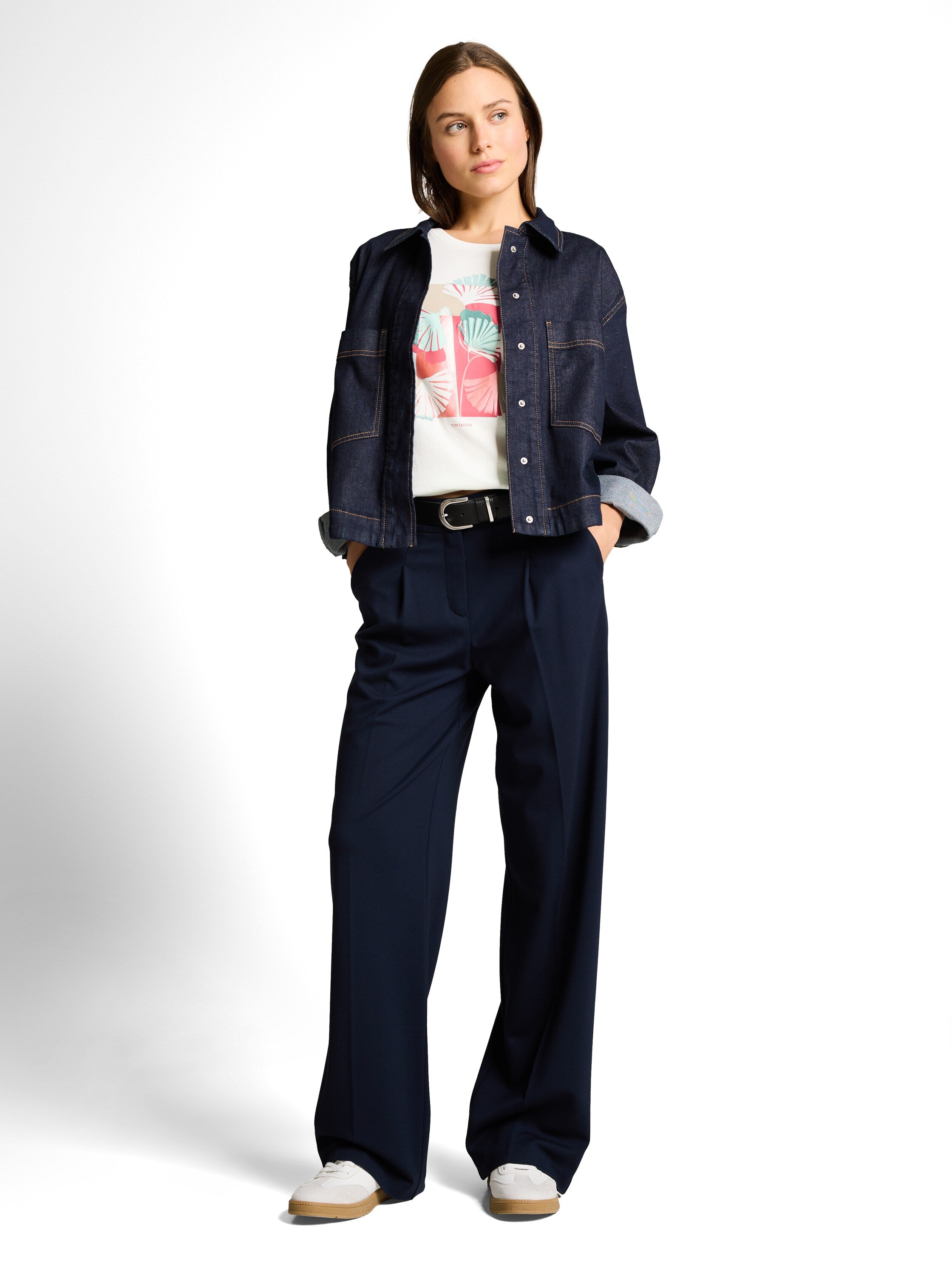 Tom Tailor Damen T-Shirts Whisper White