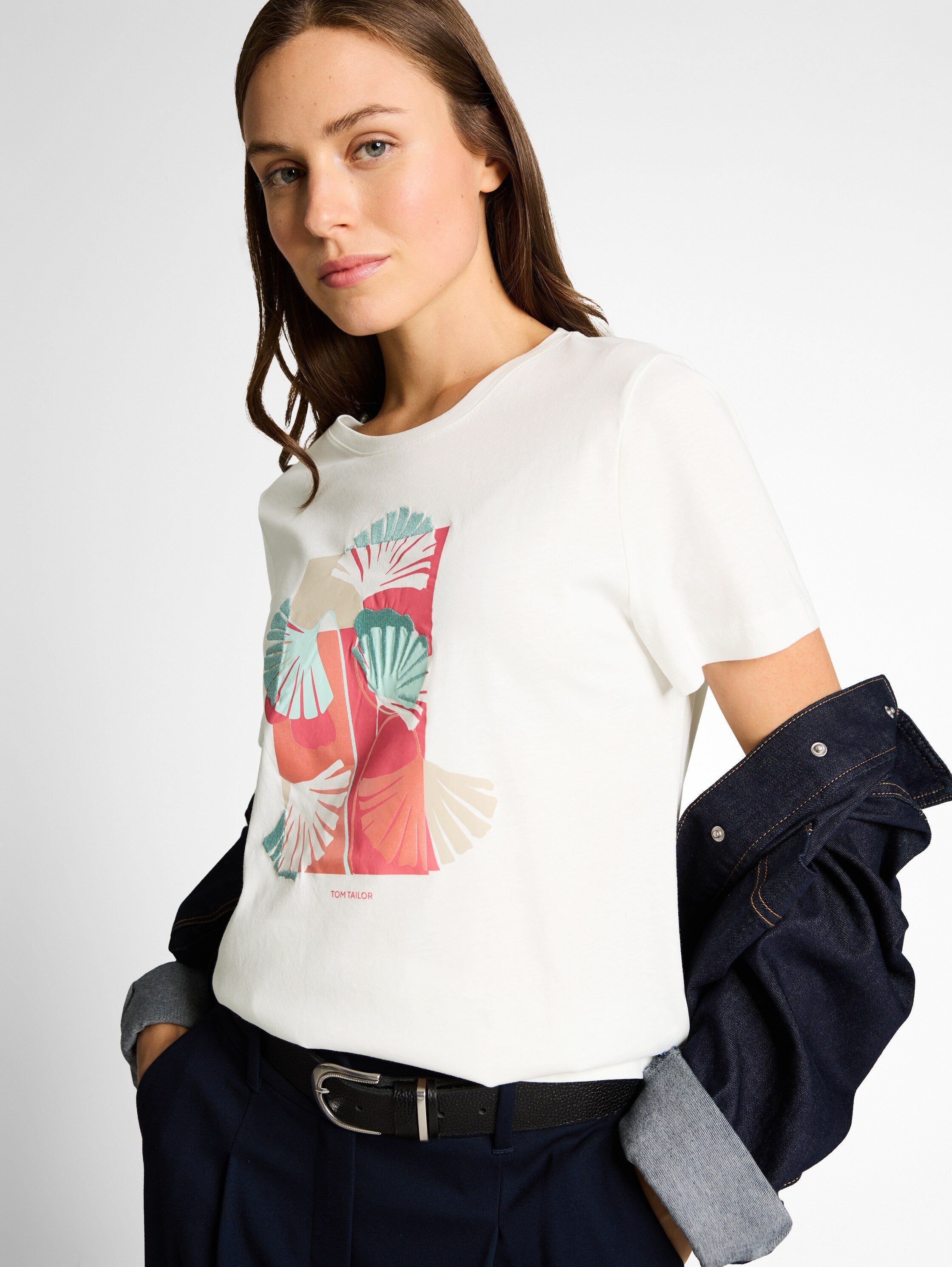 Tom Tailor Damen T-Shirts Whisper White