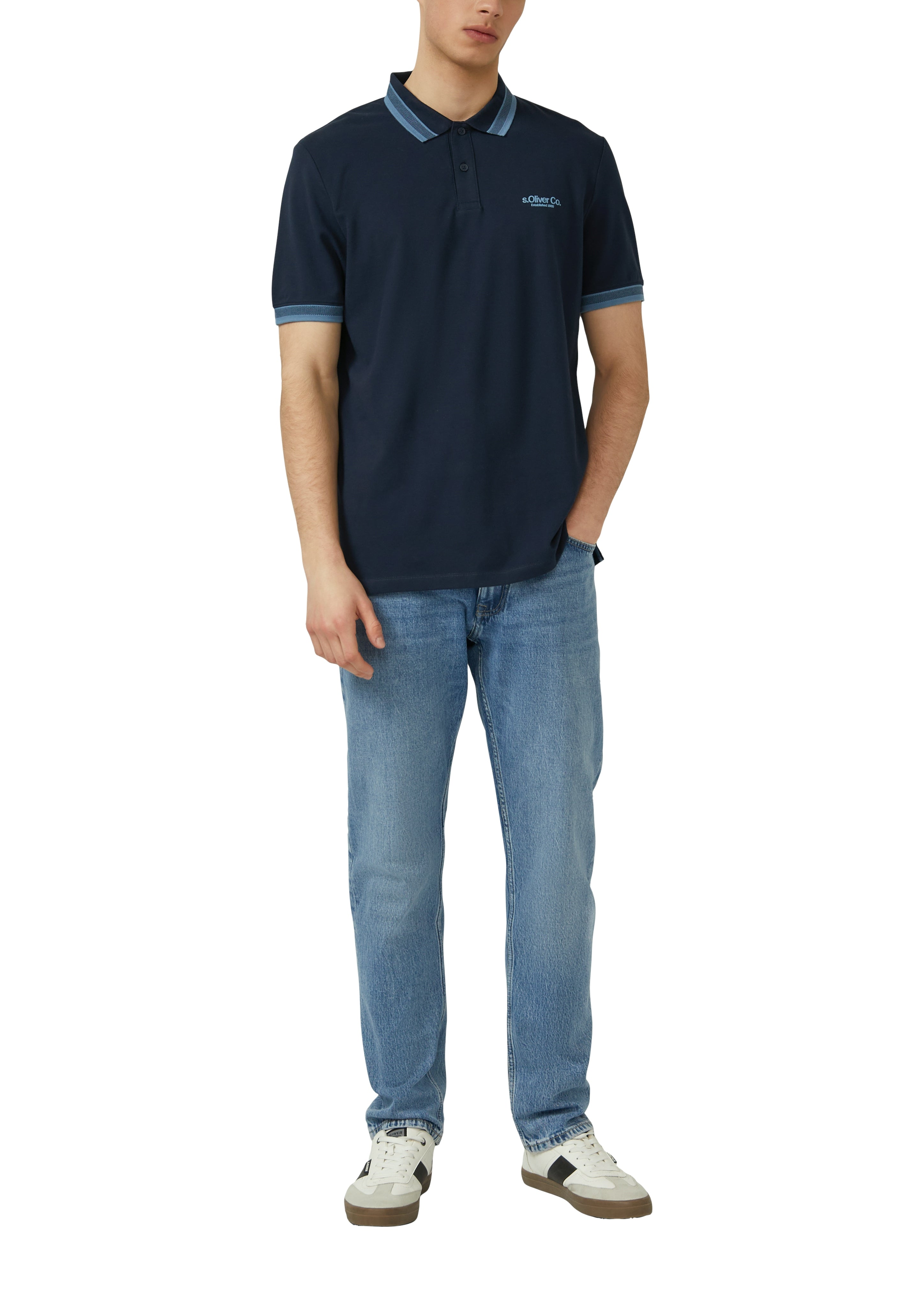 S. Oliver red Herren Polo-Shirts Blue