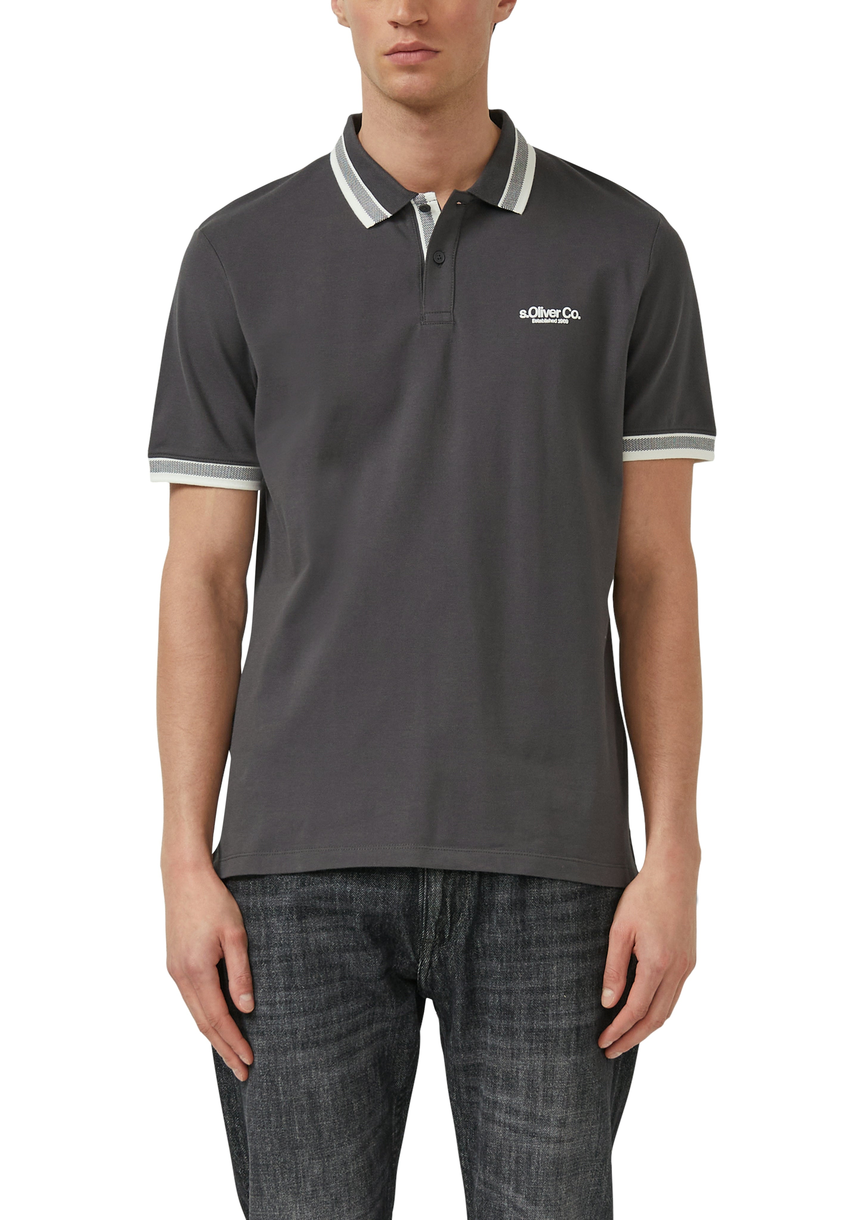 S. Oliver red Herren Polo-Shirts Grey/Black