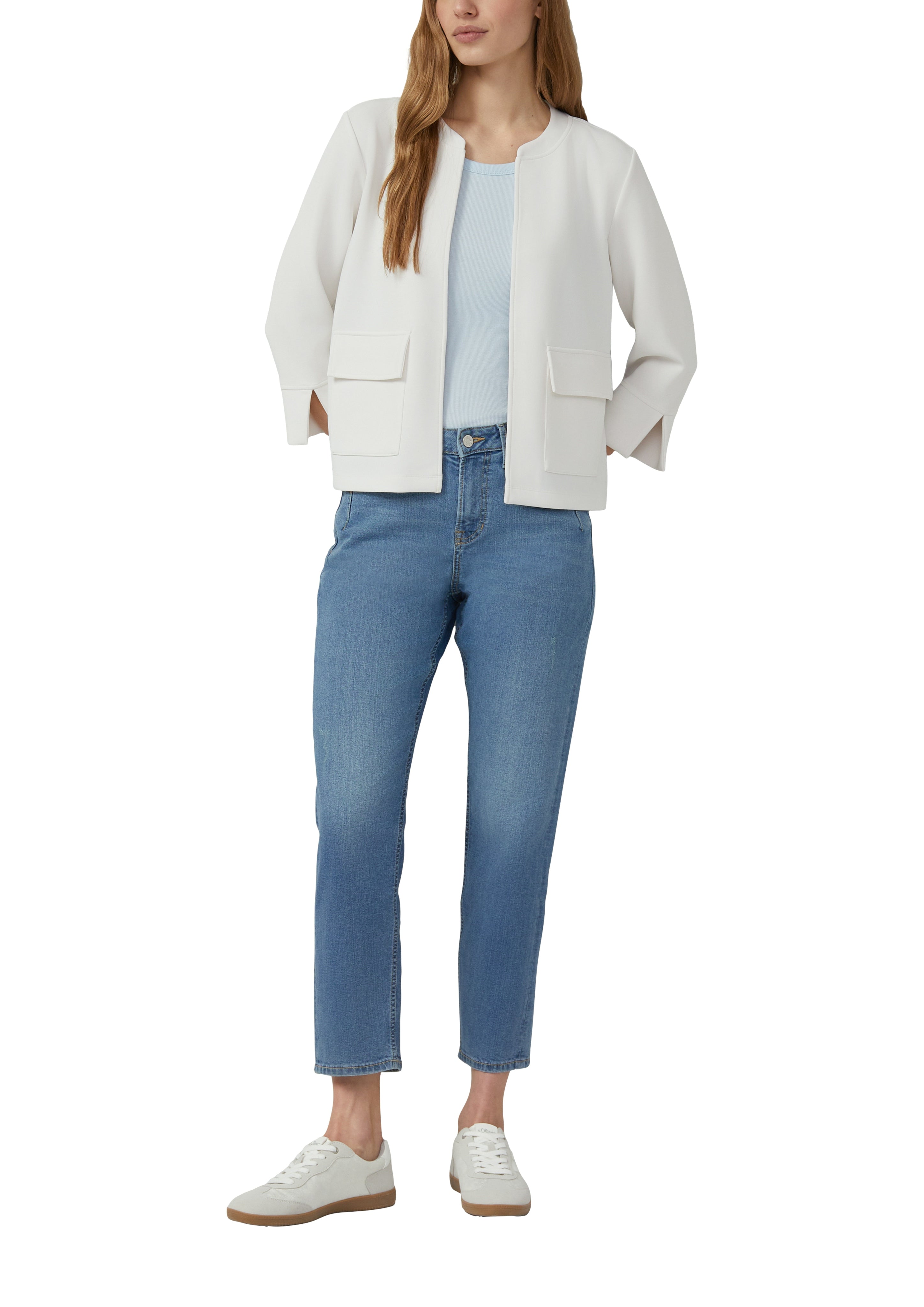 S. Oliver red Damen Sweatjacken White