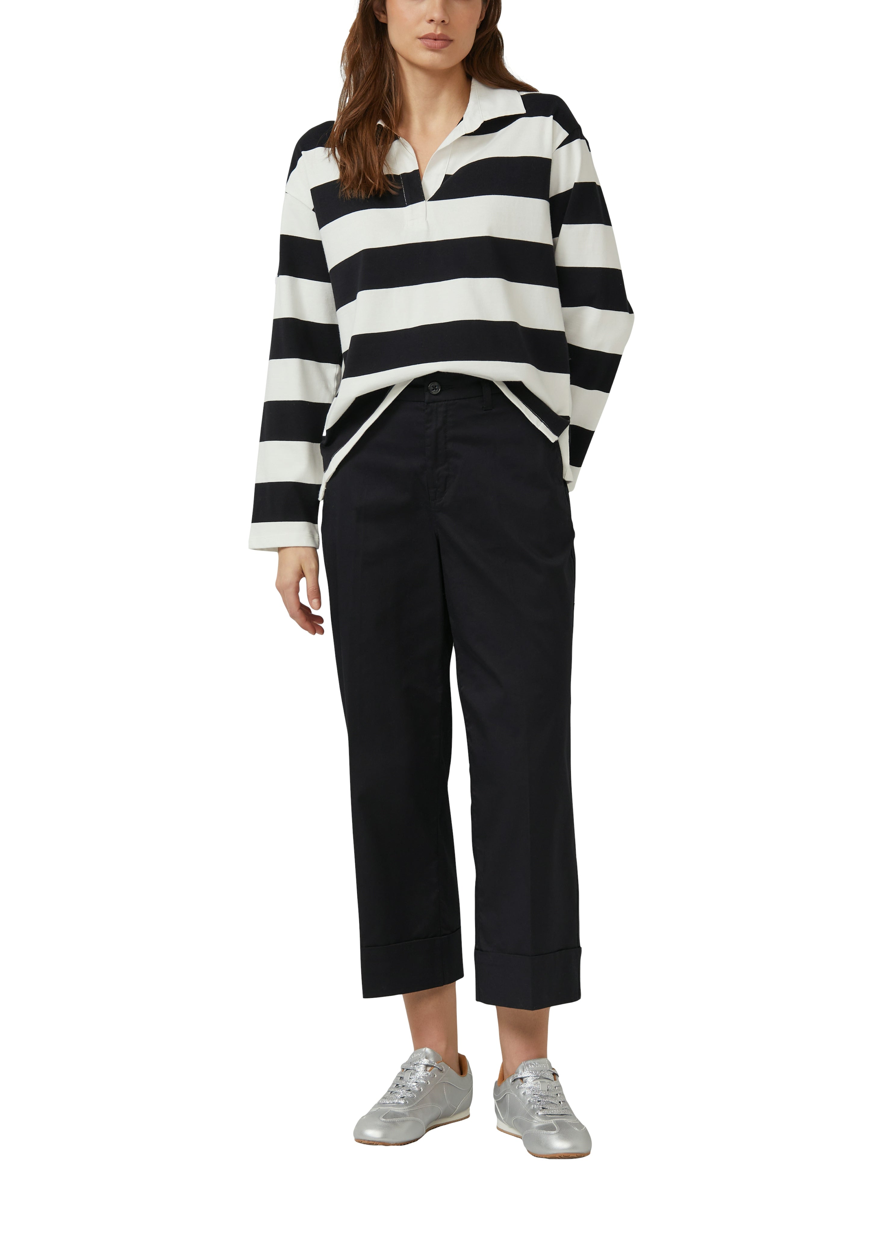 S. Oliver red Damen Hosen Grey/Black