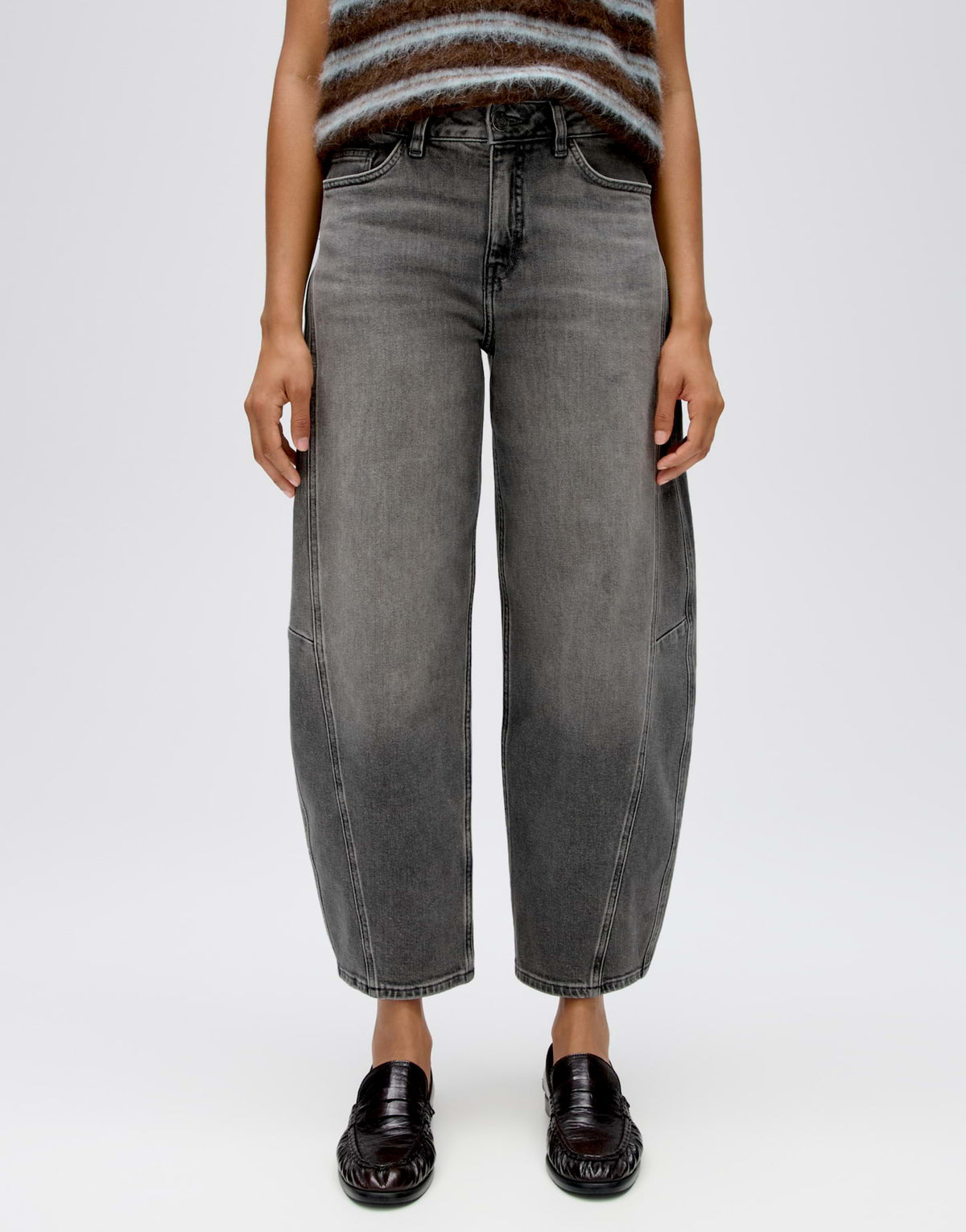 Opus Damen Jeans Mid Grey