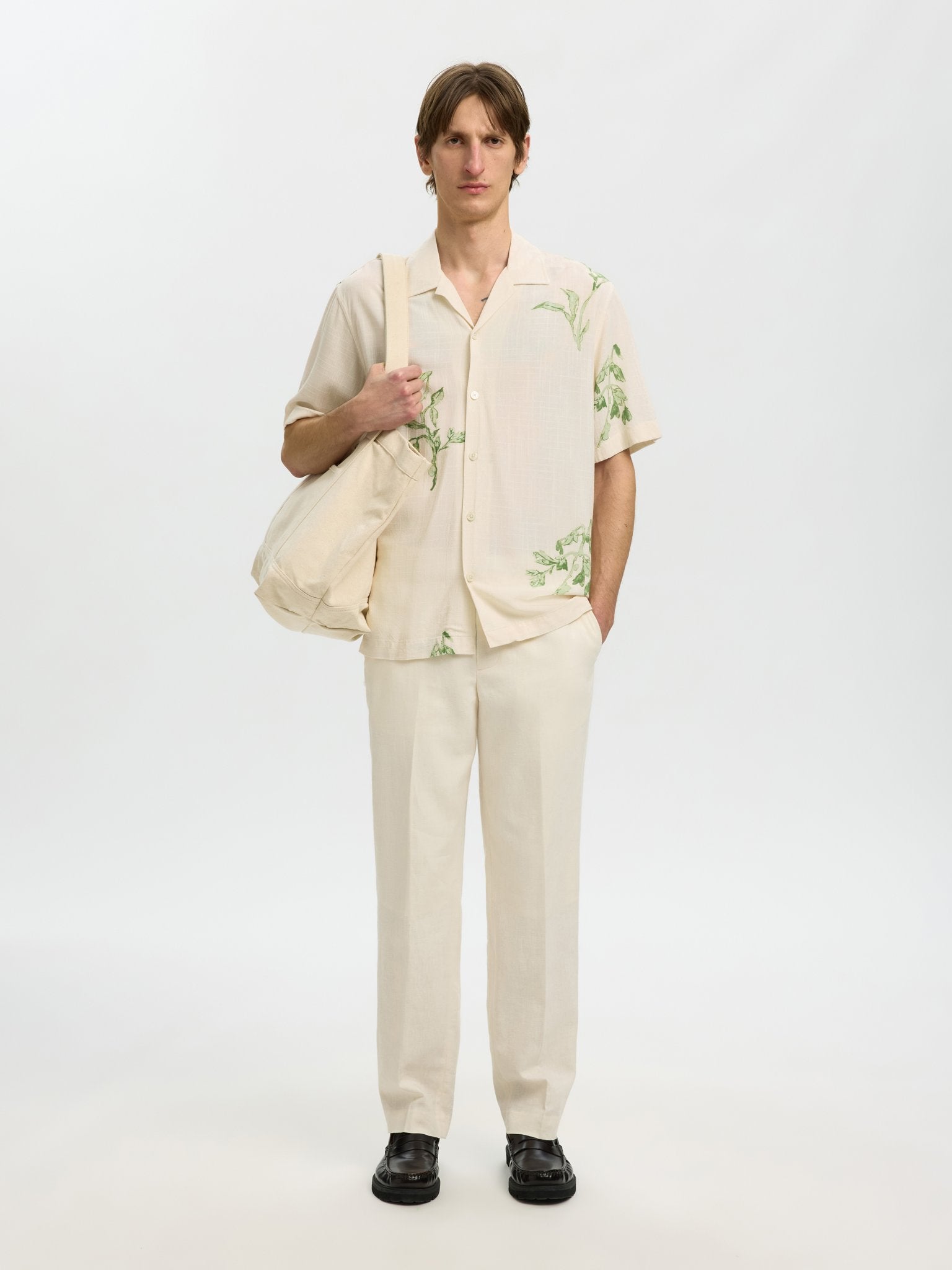 Selected homme Herren Hemden Egret