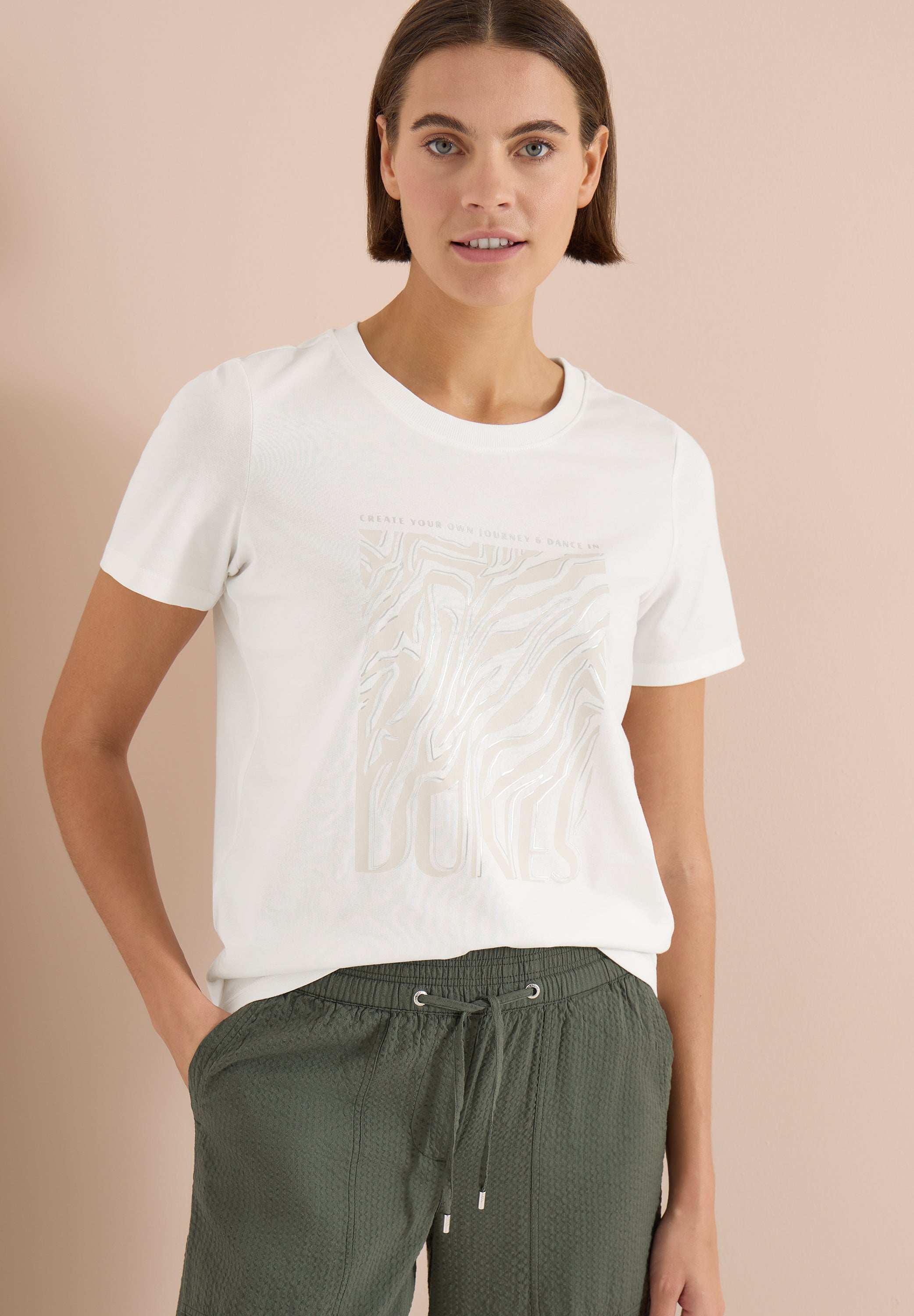Cecil Damen T-Shirts  Vanilla W