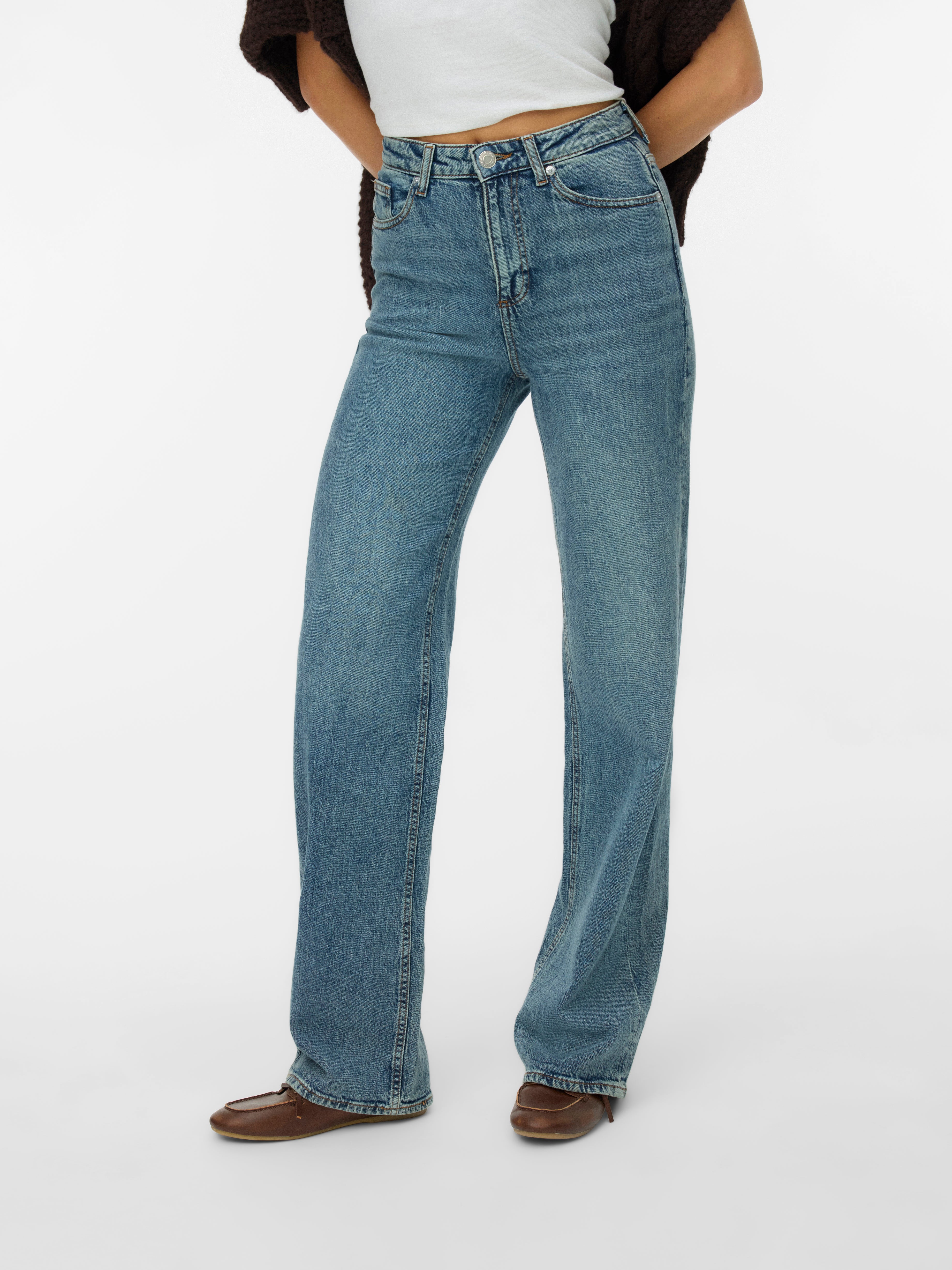 Vero Moda Damen Jeans Medium Blue Den