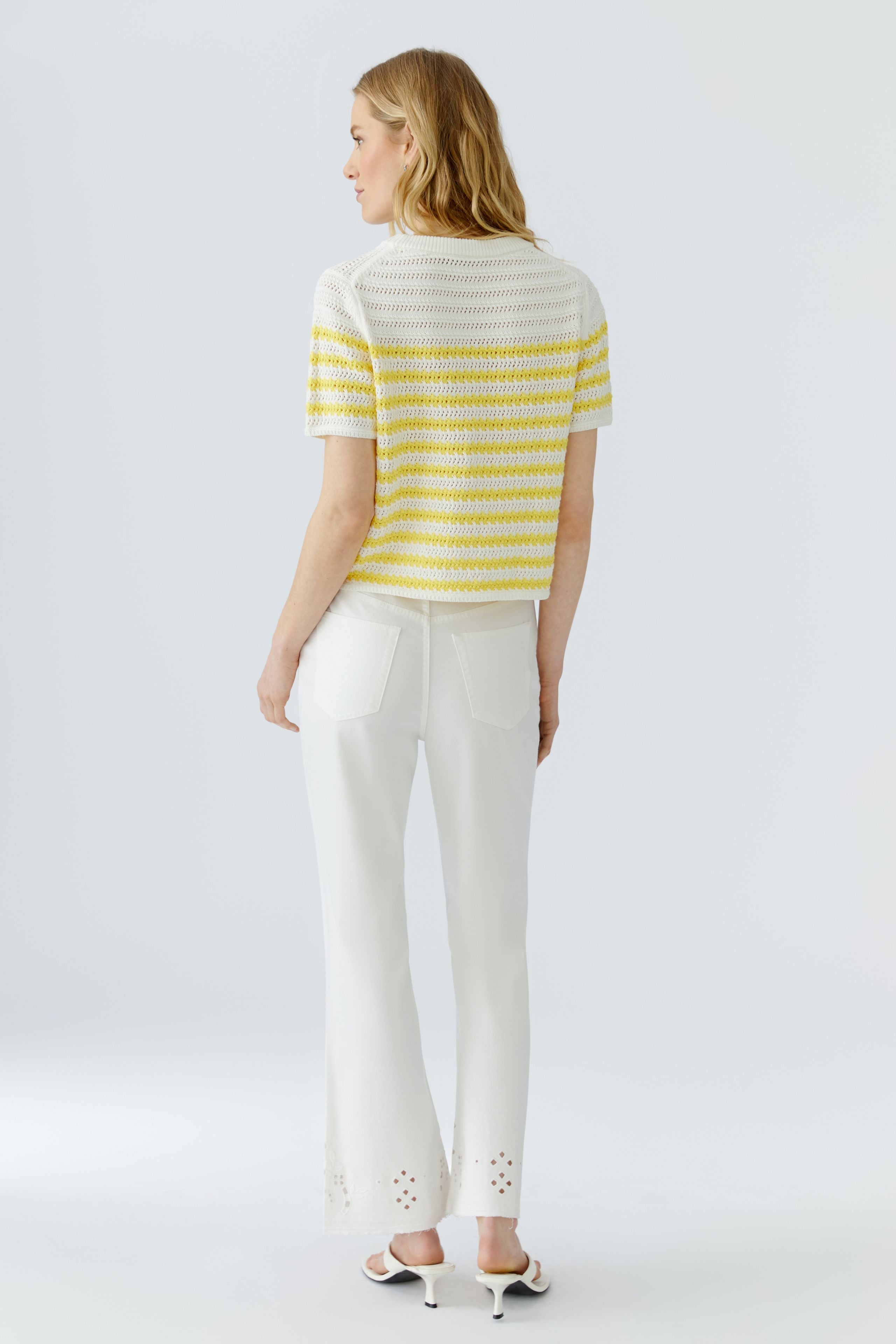 Oui Damen Pullover  White Yell