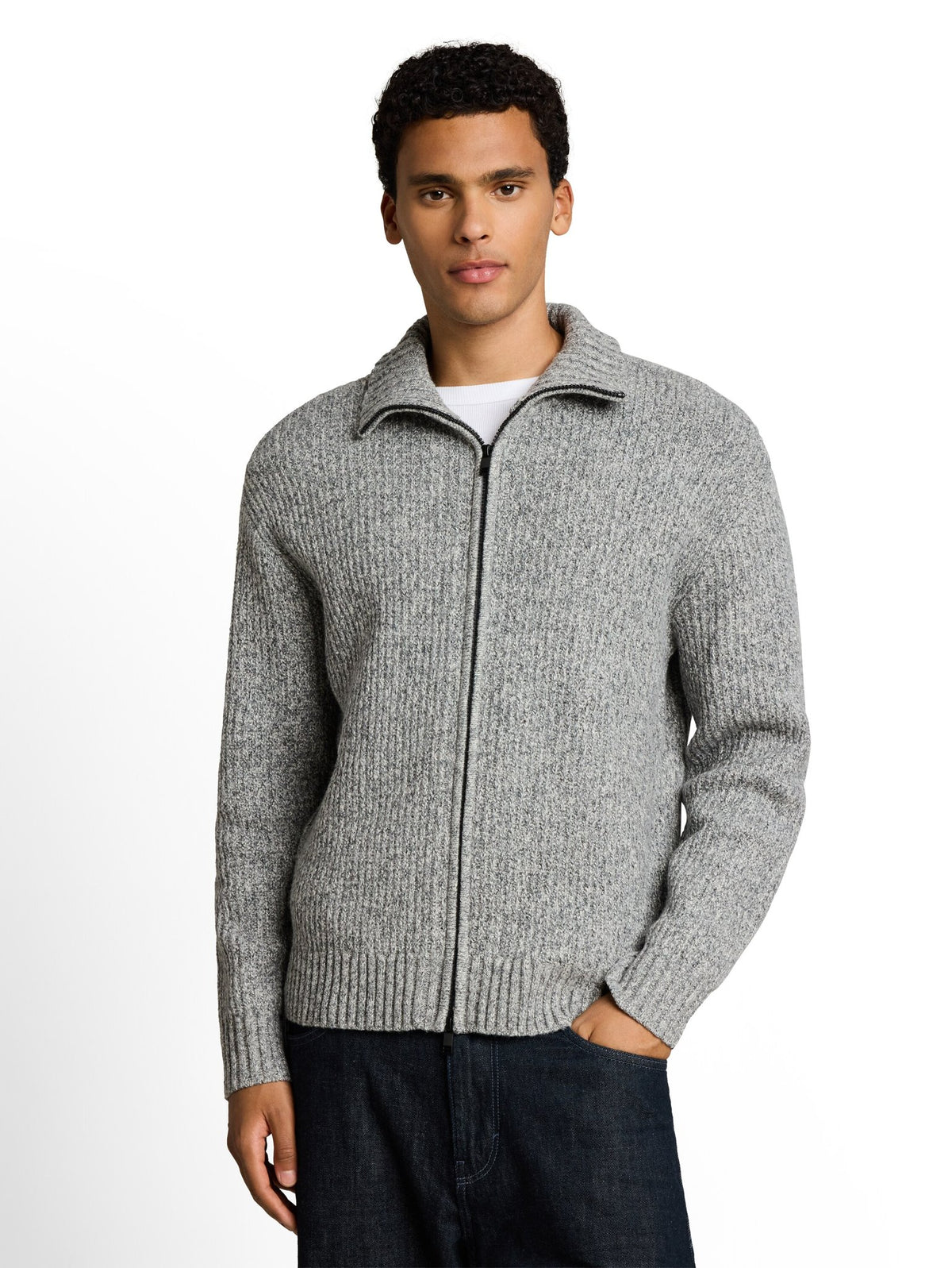 Tom Tailor denim Herren Pullover Grey Black Stru