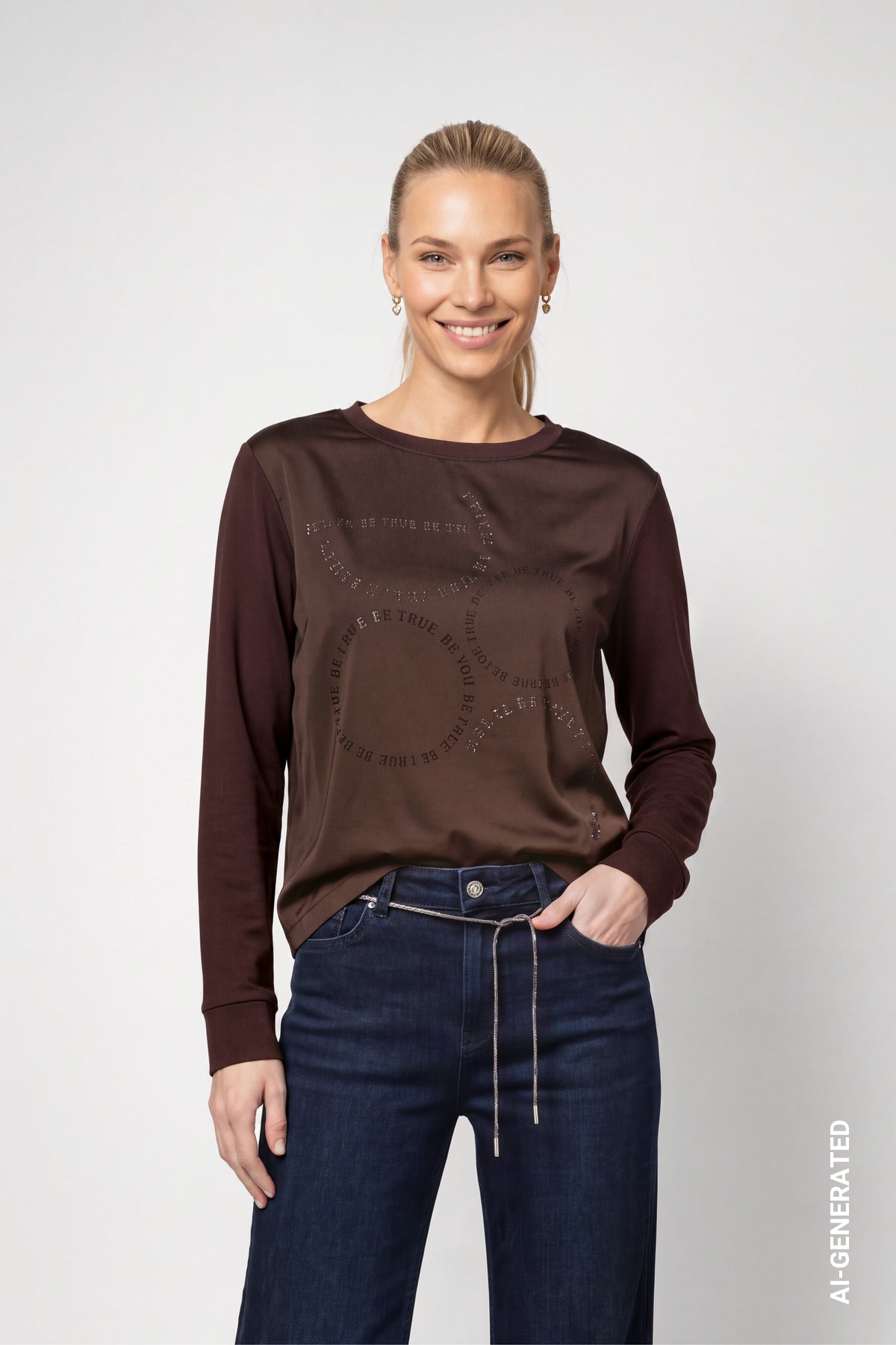 Monari Damen T-Shirts Black Coffe