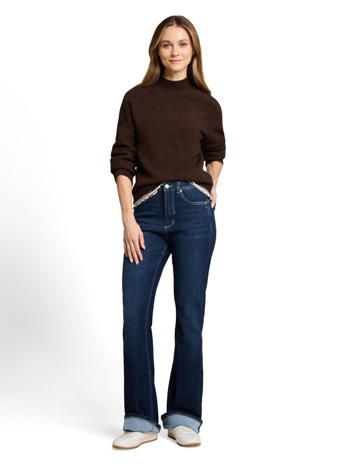 Tom Tailor denim Damen Pullover Cool Dark Brown