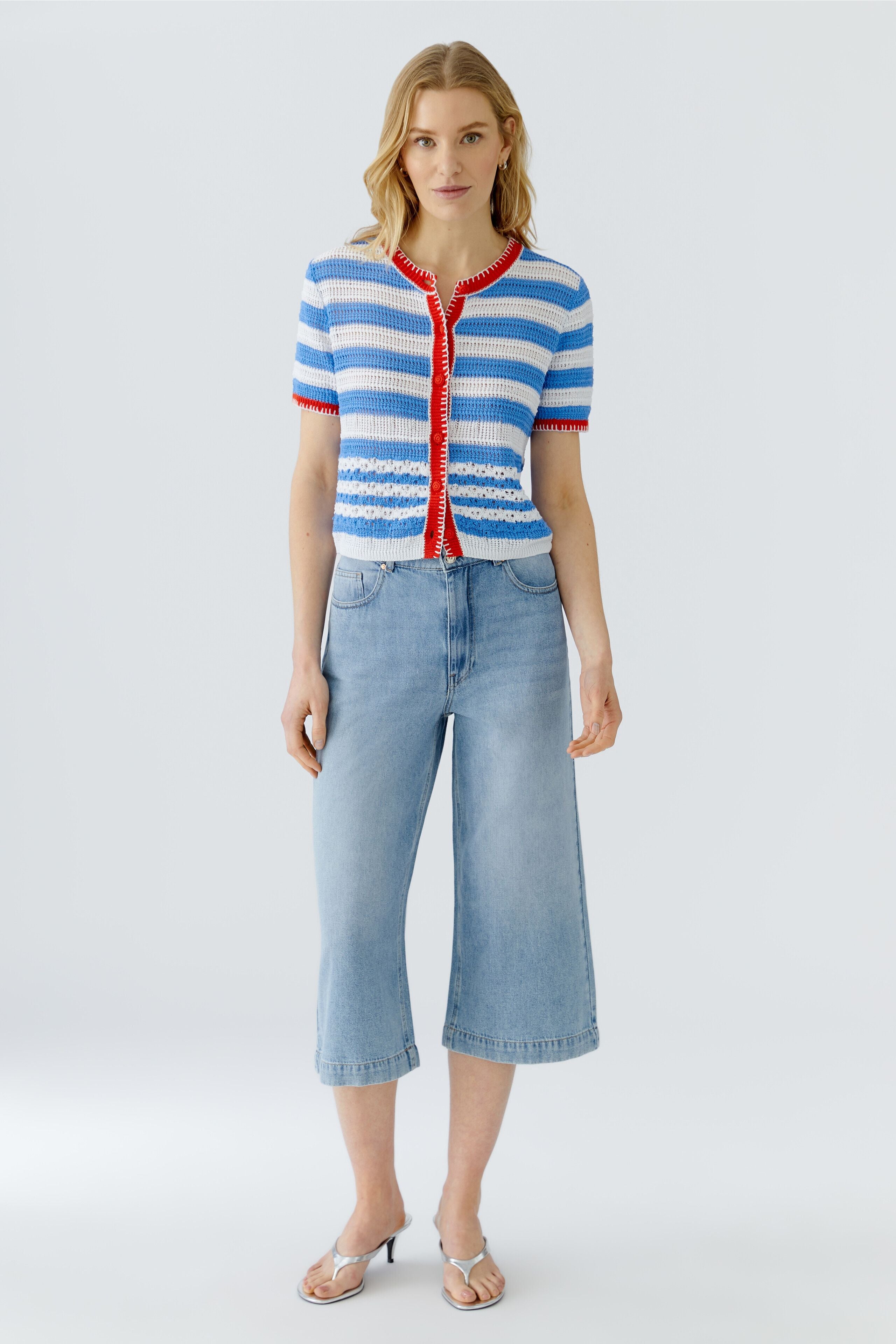 Oui Damen Strickjacken  Lt Blue Ro