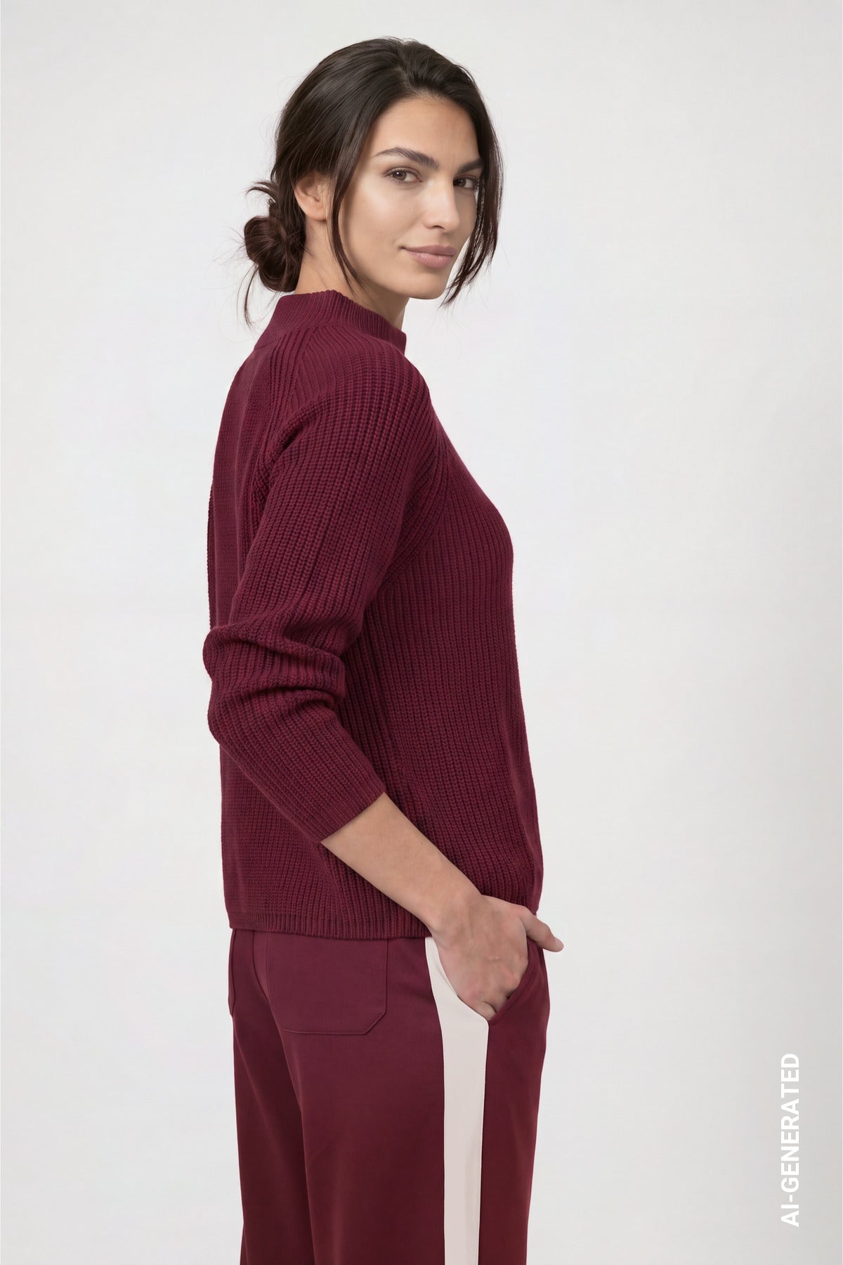 Monari Damen Pullover  Dark Bordea