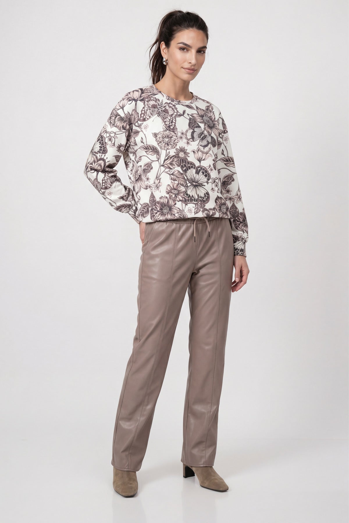 Monari Damen T-Shirts Taupe Gemus