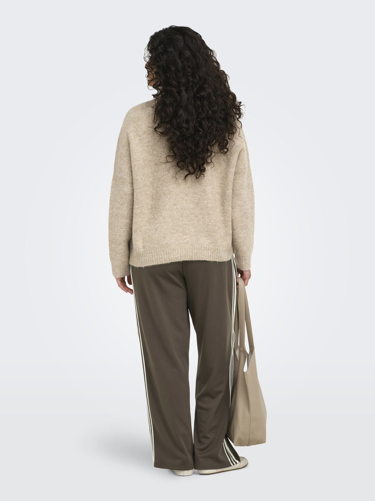 Only Carmakoma Damen Strickjacken Woodsmoke/W.Mel