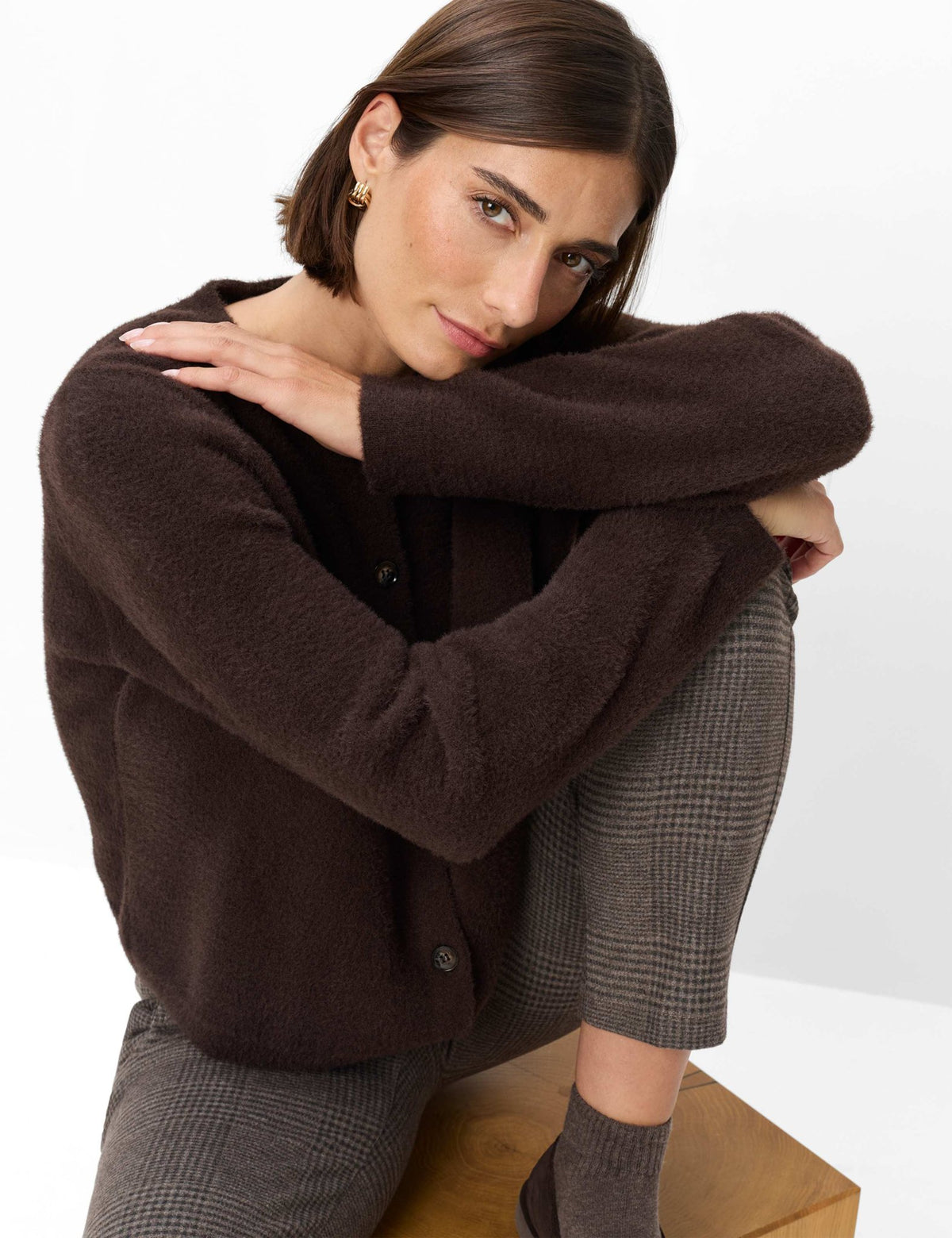 Brax Damen Strickjacken Brunette