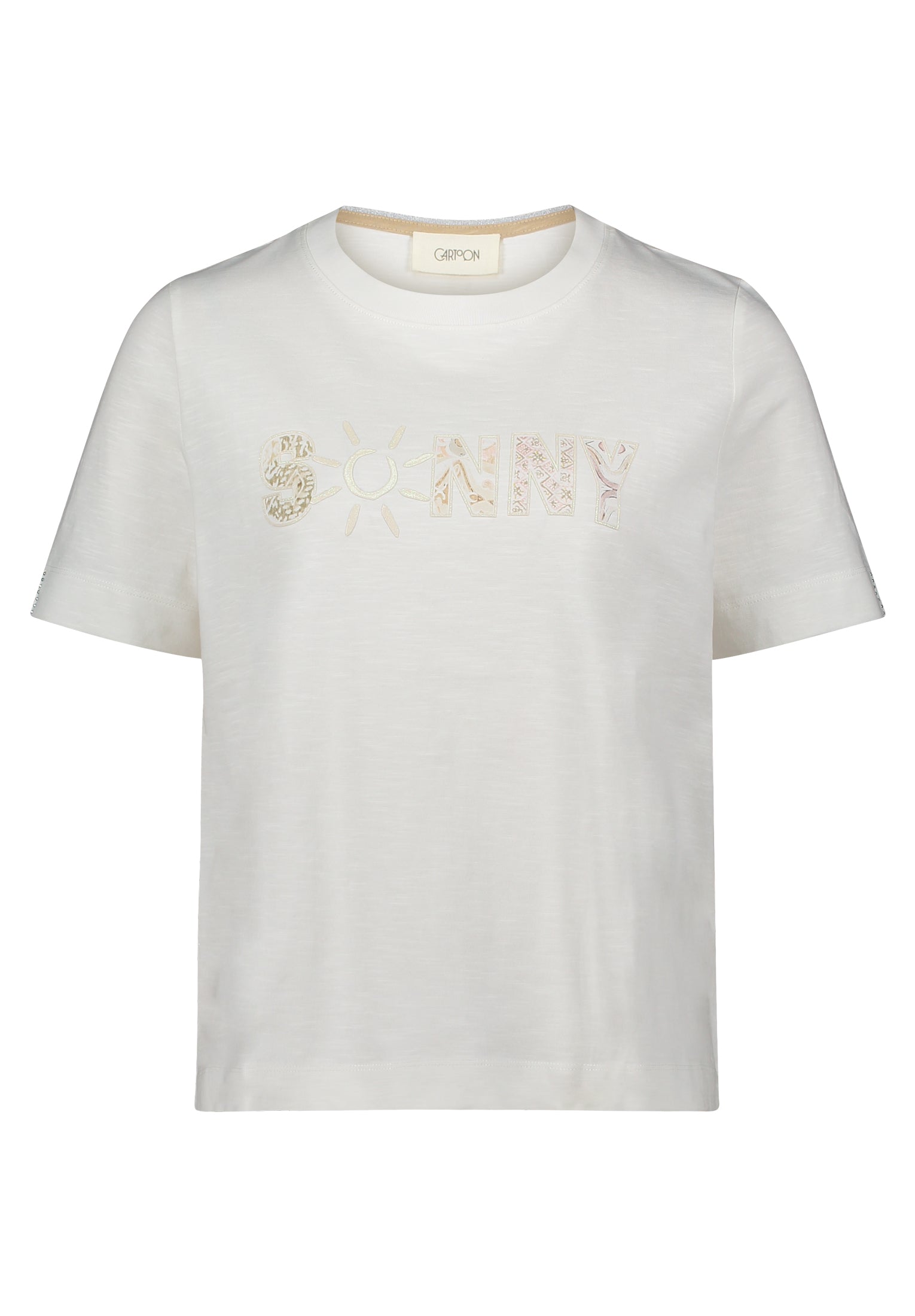 Cartoon Damen T-Shirts Patch Cream/Nat