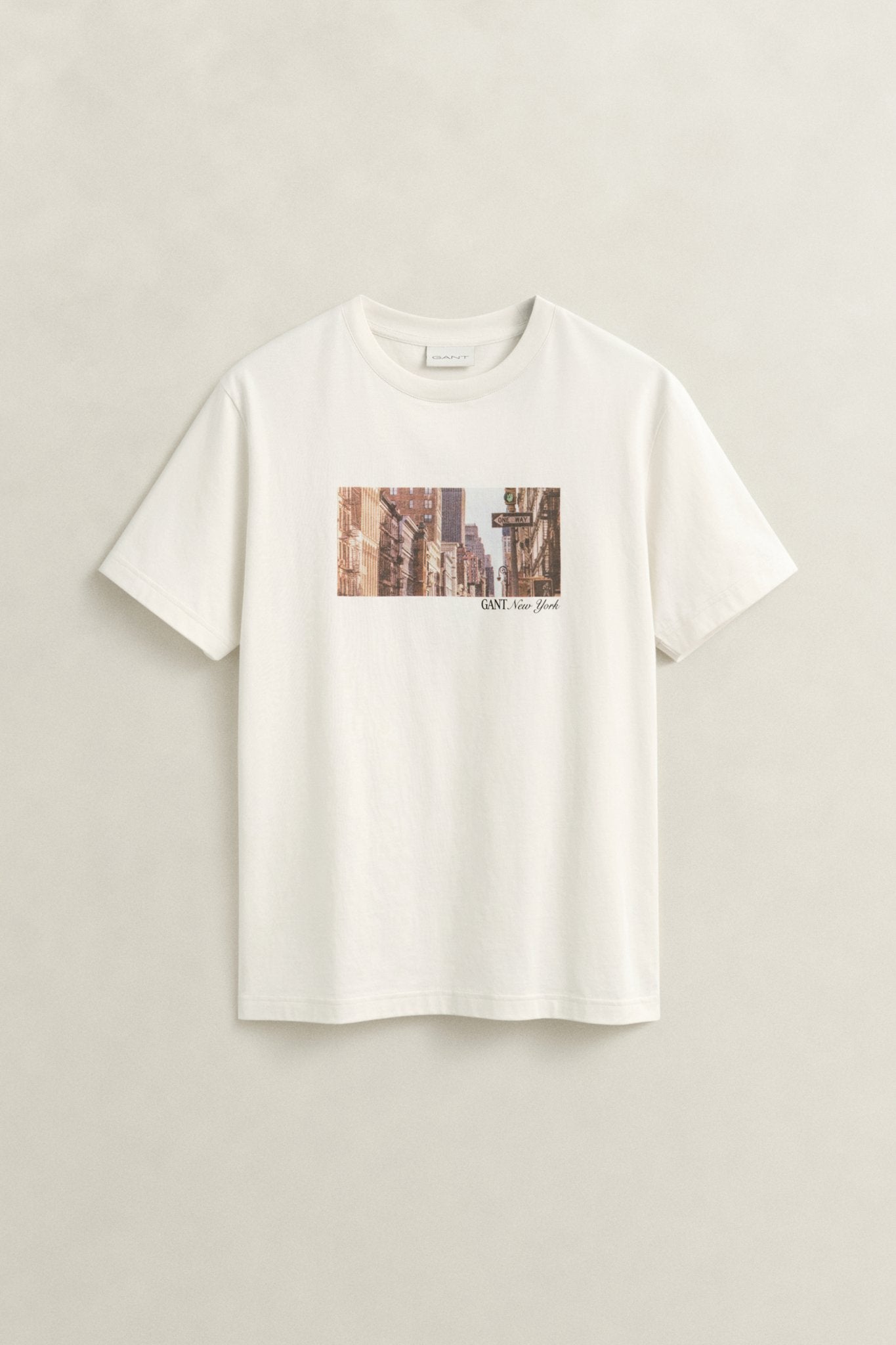 Gant Herren T-Shirts kurz Cream