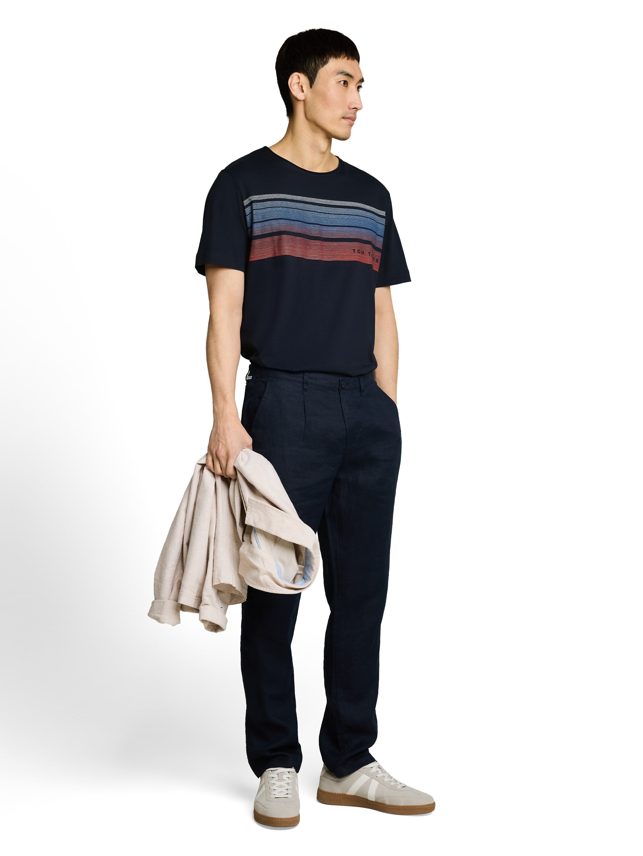 Tom Tailor Herren T-Shirts kurz Sky Captain Blu