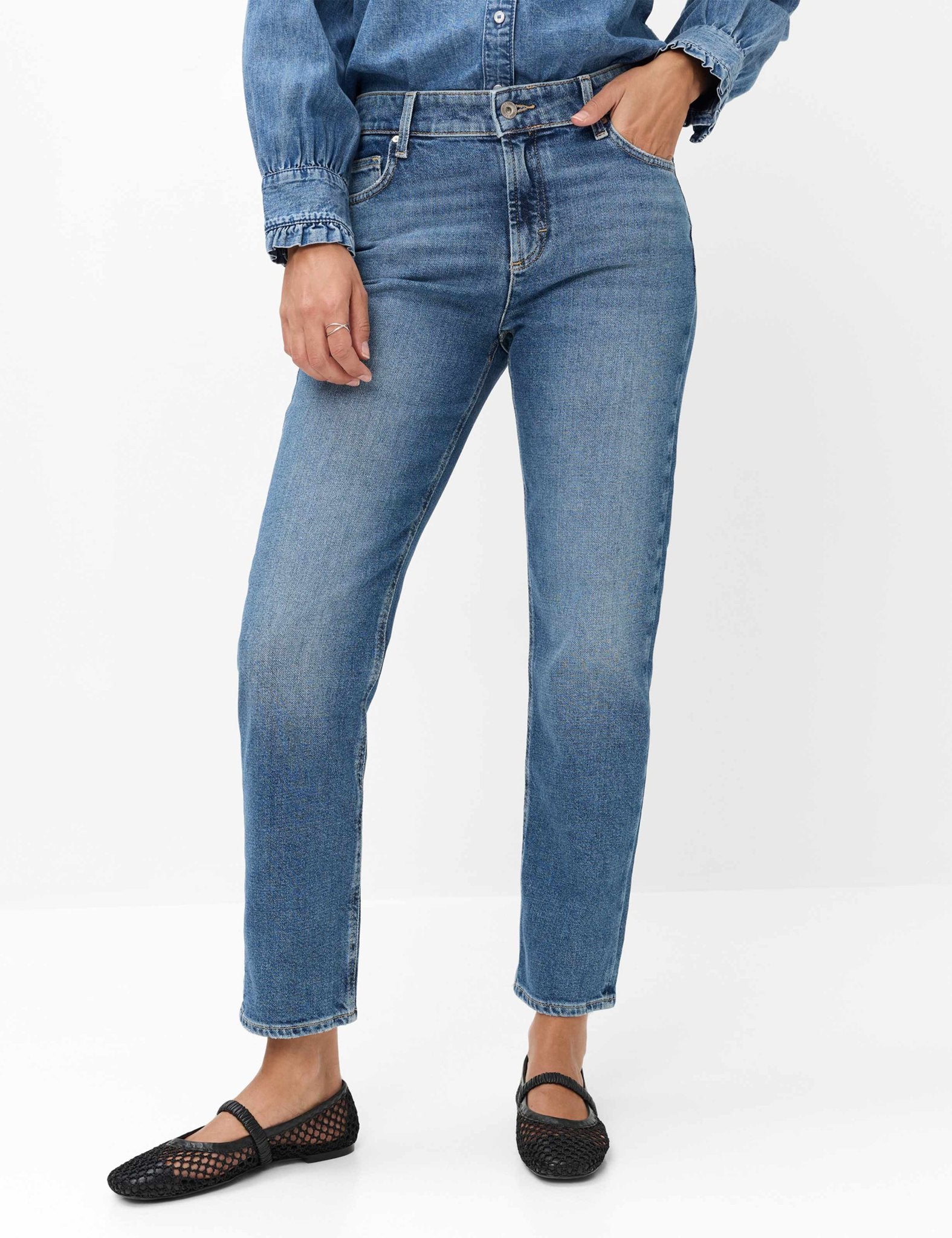 Brax Damen Jeans Used Regular Bl