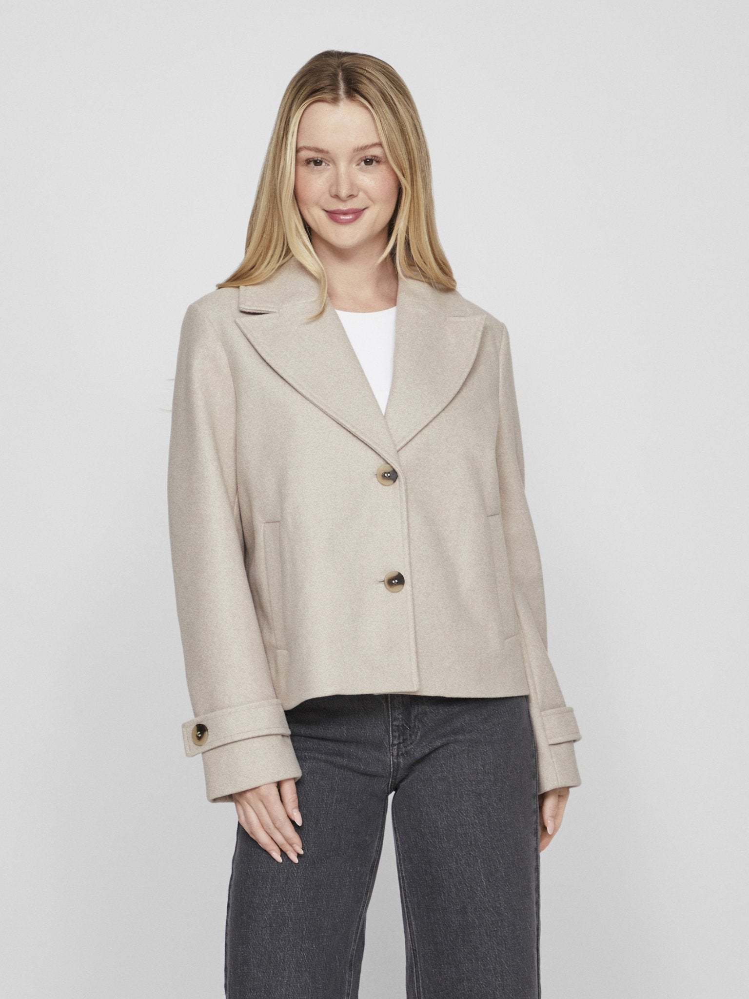 Vila Damen Jacken Natural Melange