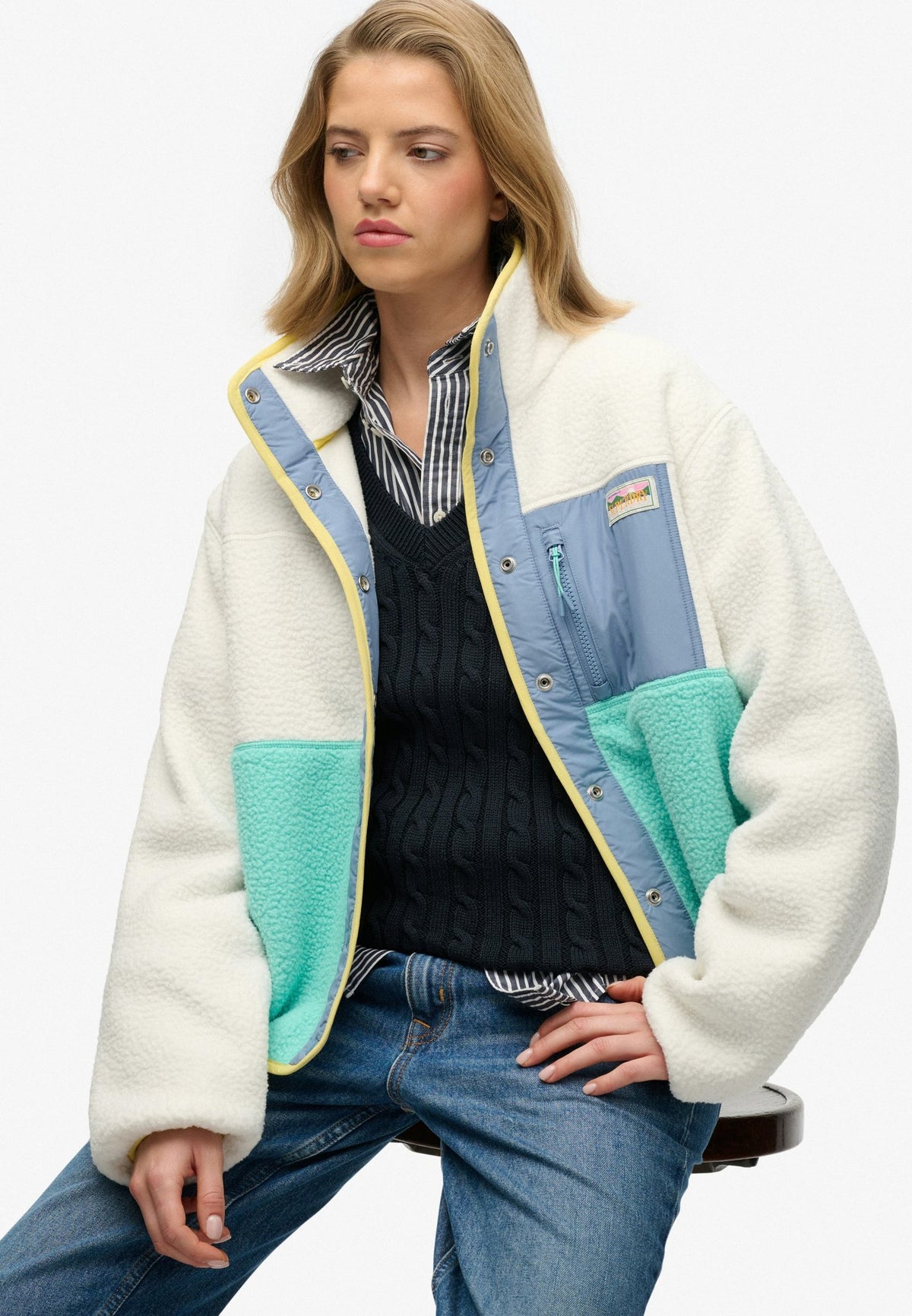 Superdry Damen Sweatjacken D Off White