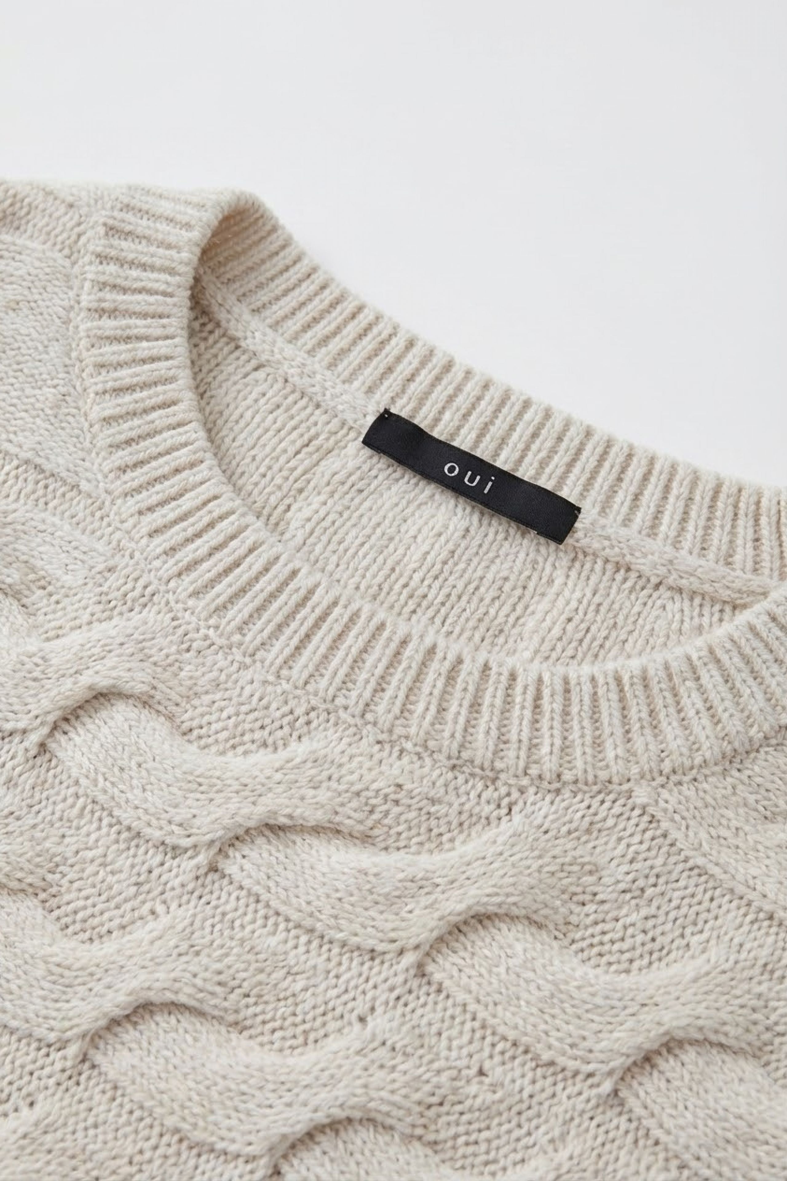 Oui Damen Pullover Offwhite