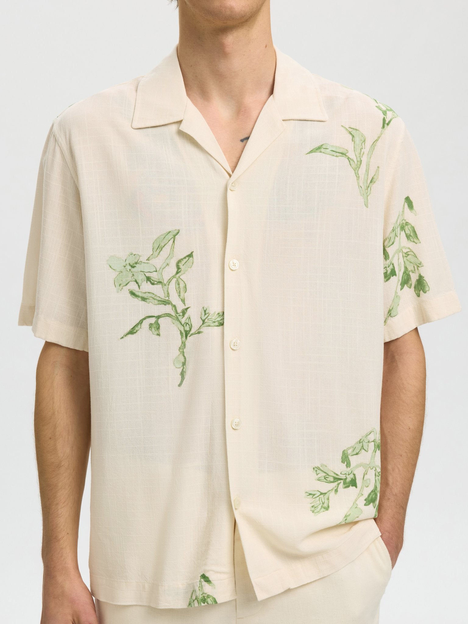 Selected homme Herren Hemden  Egret