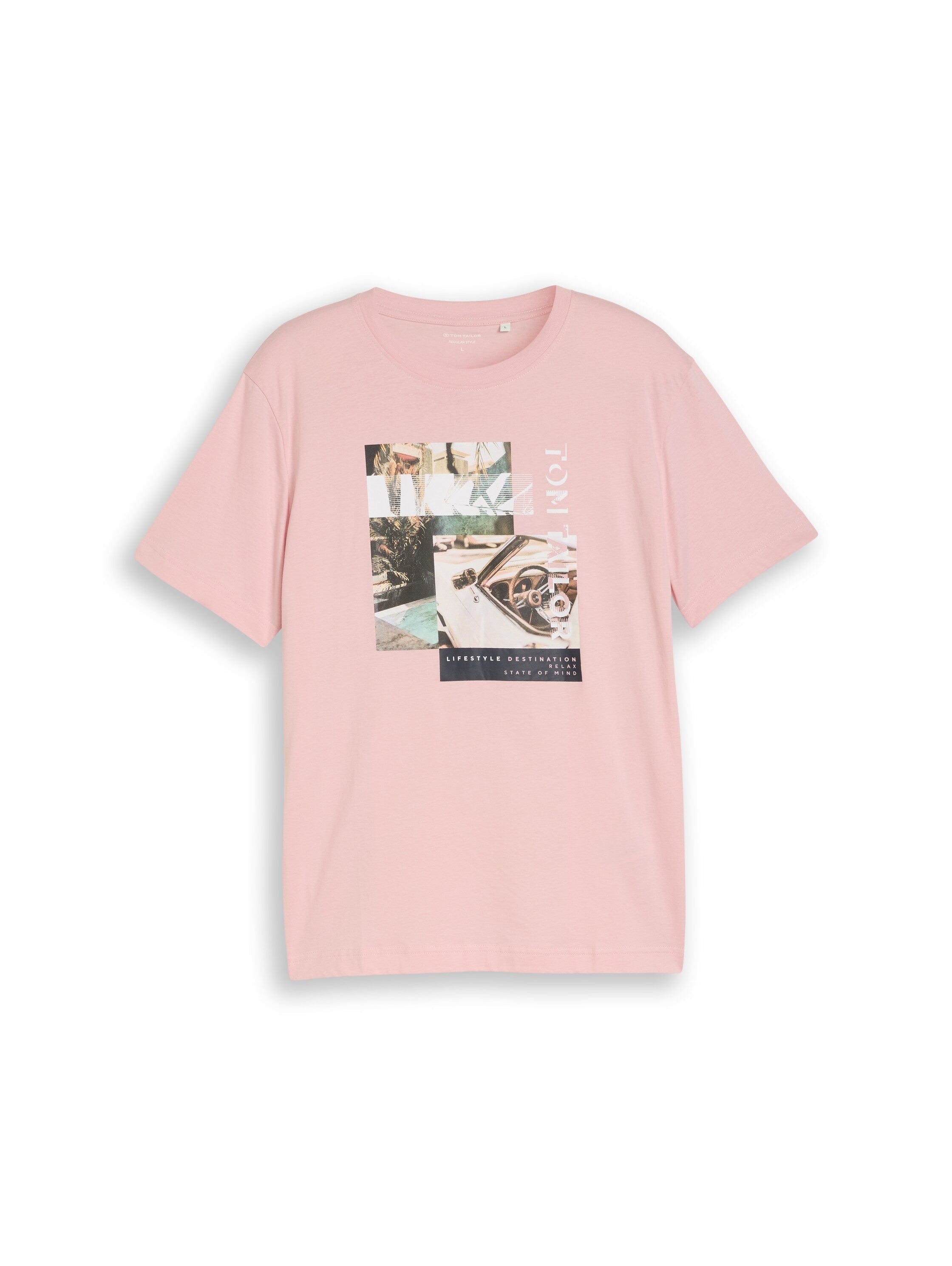 Tom Tailor Herren T-Shirts kurz Twinkle Pink