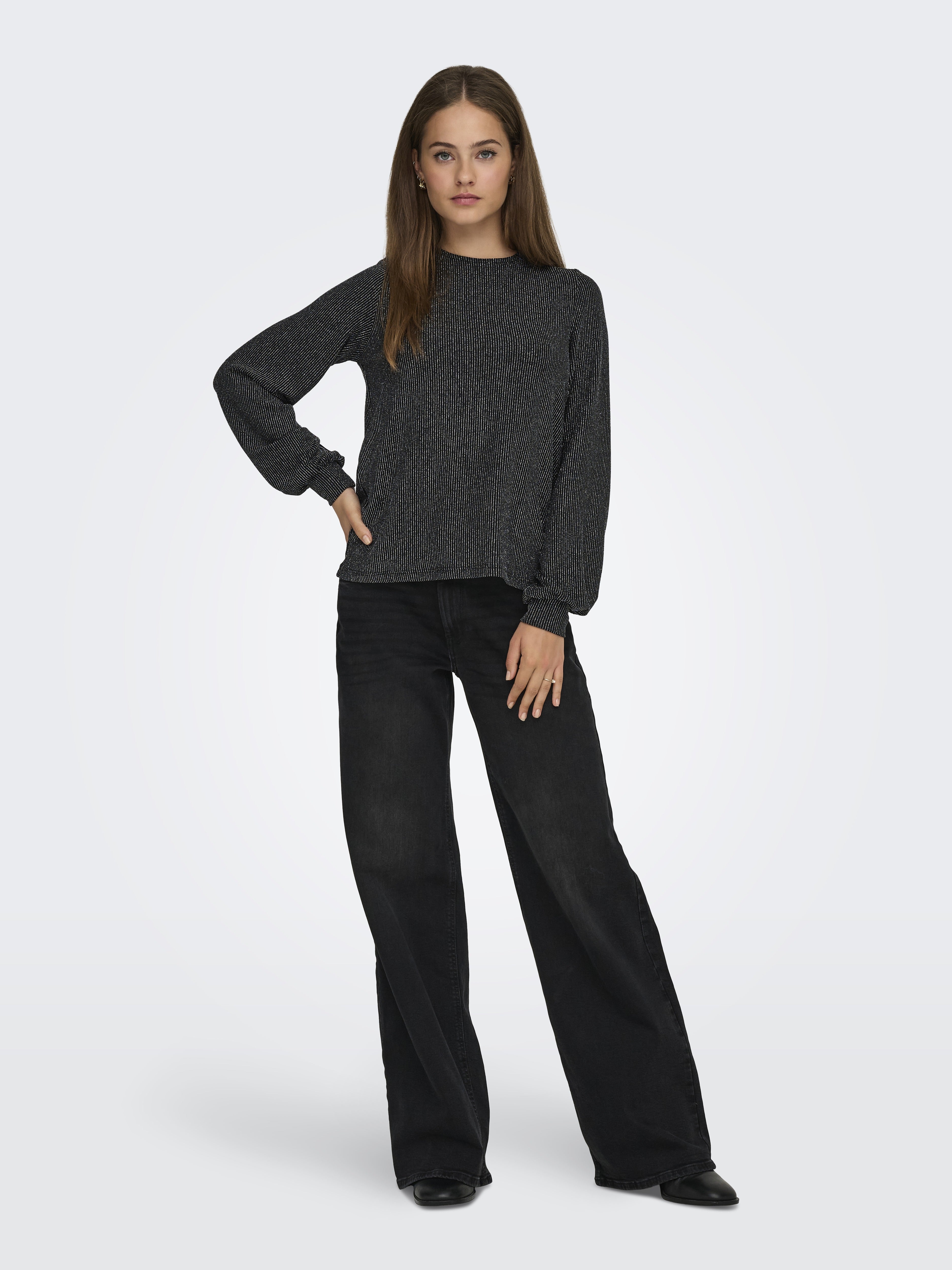 Only Damen Tops Black/Silver Gl