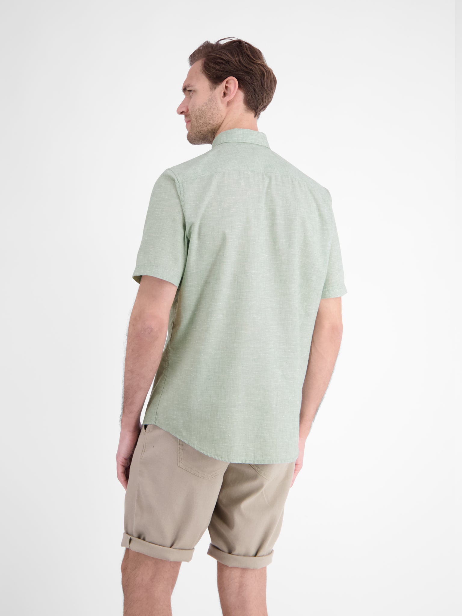Lerros Herren Hemden kurz Bay Green