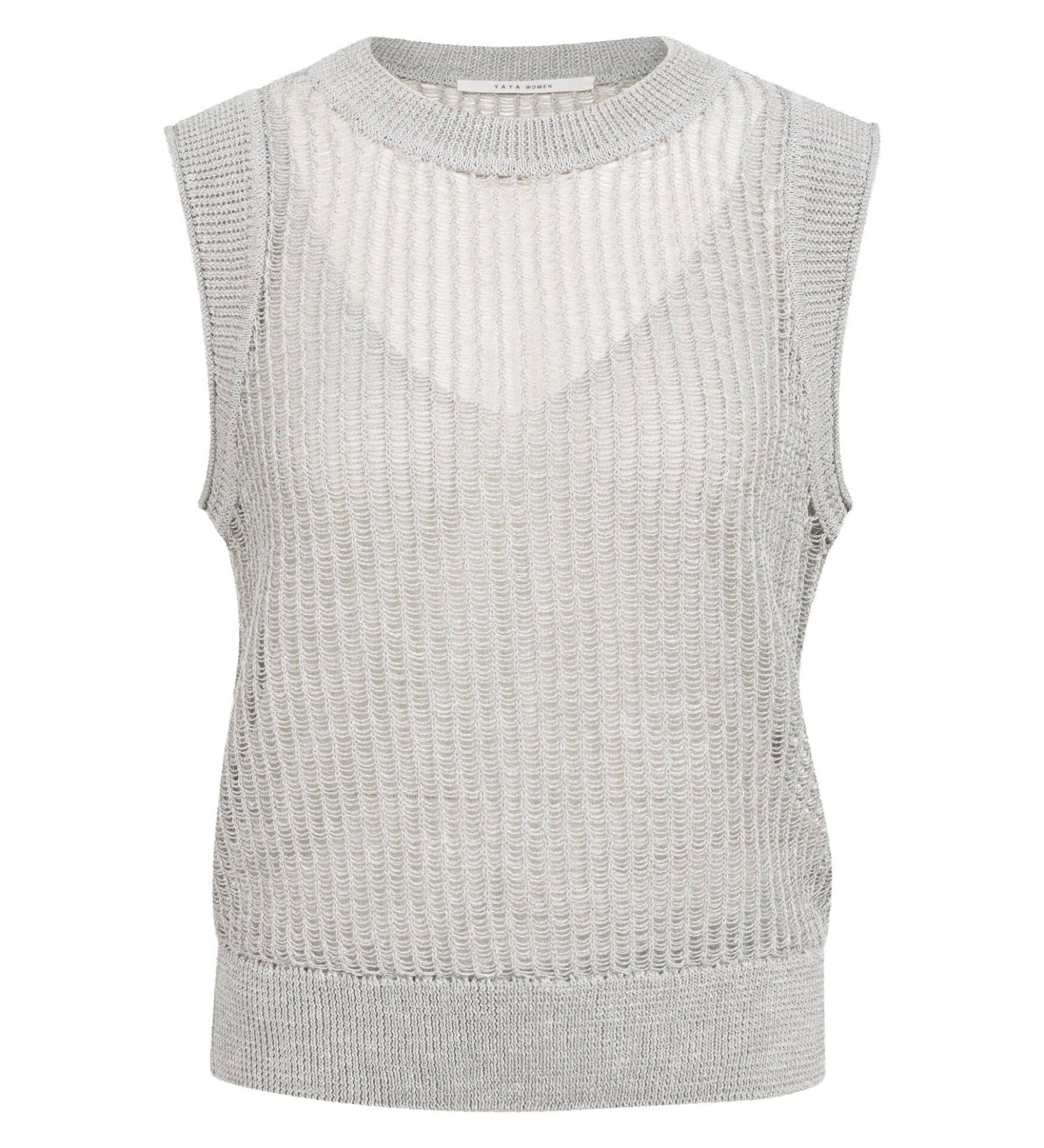 Offen gestricktes Oberteil mit passendem Unterkleid