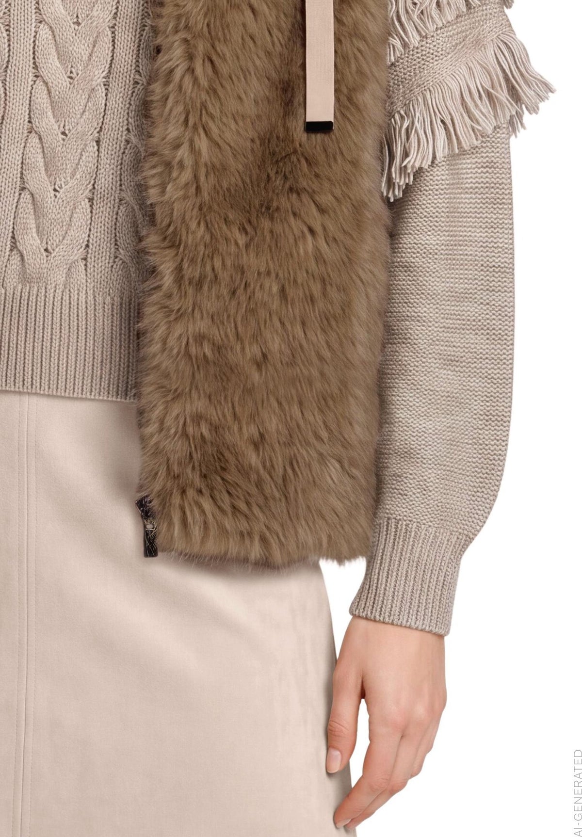 Betty & Co Damen Outdoorwesten Taupe Melange