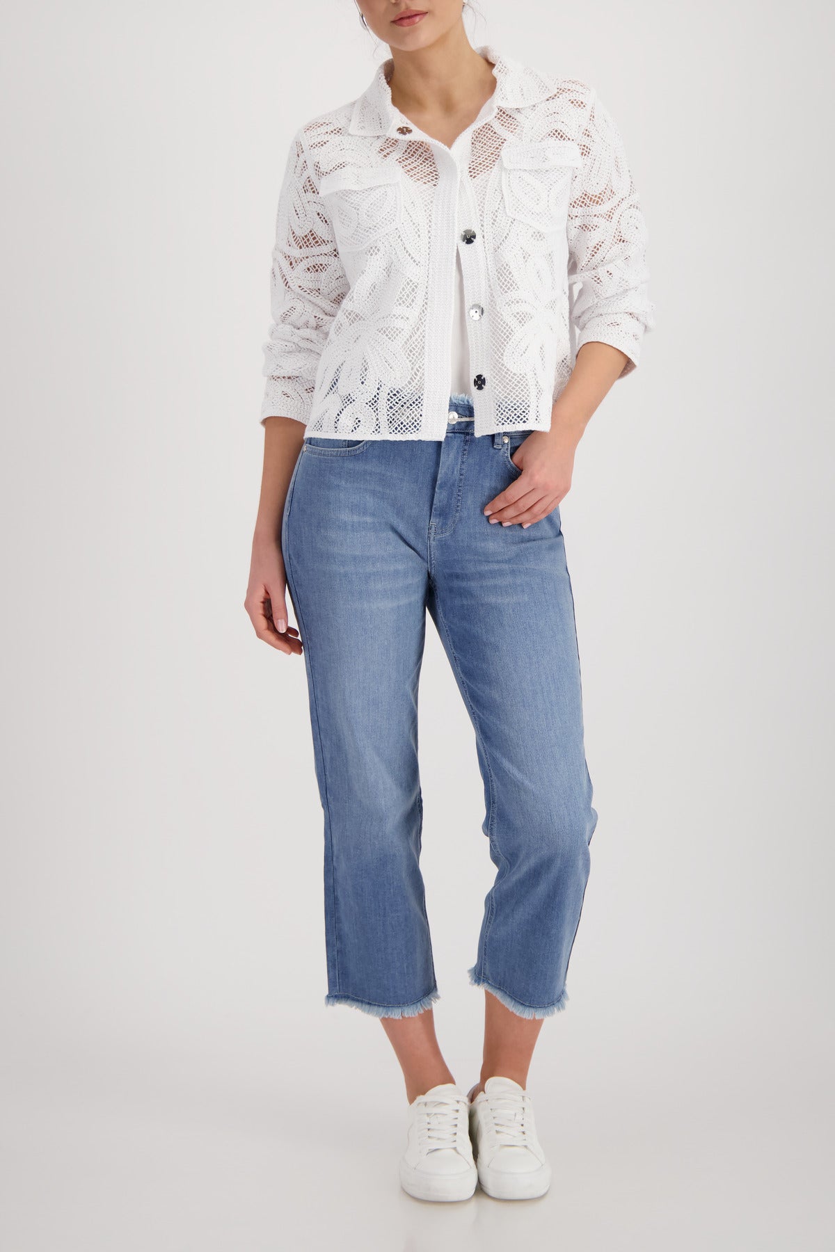 Monari Damen Strickjacken Cream