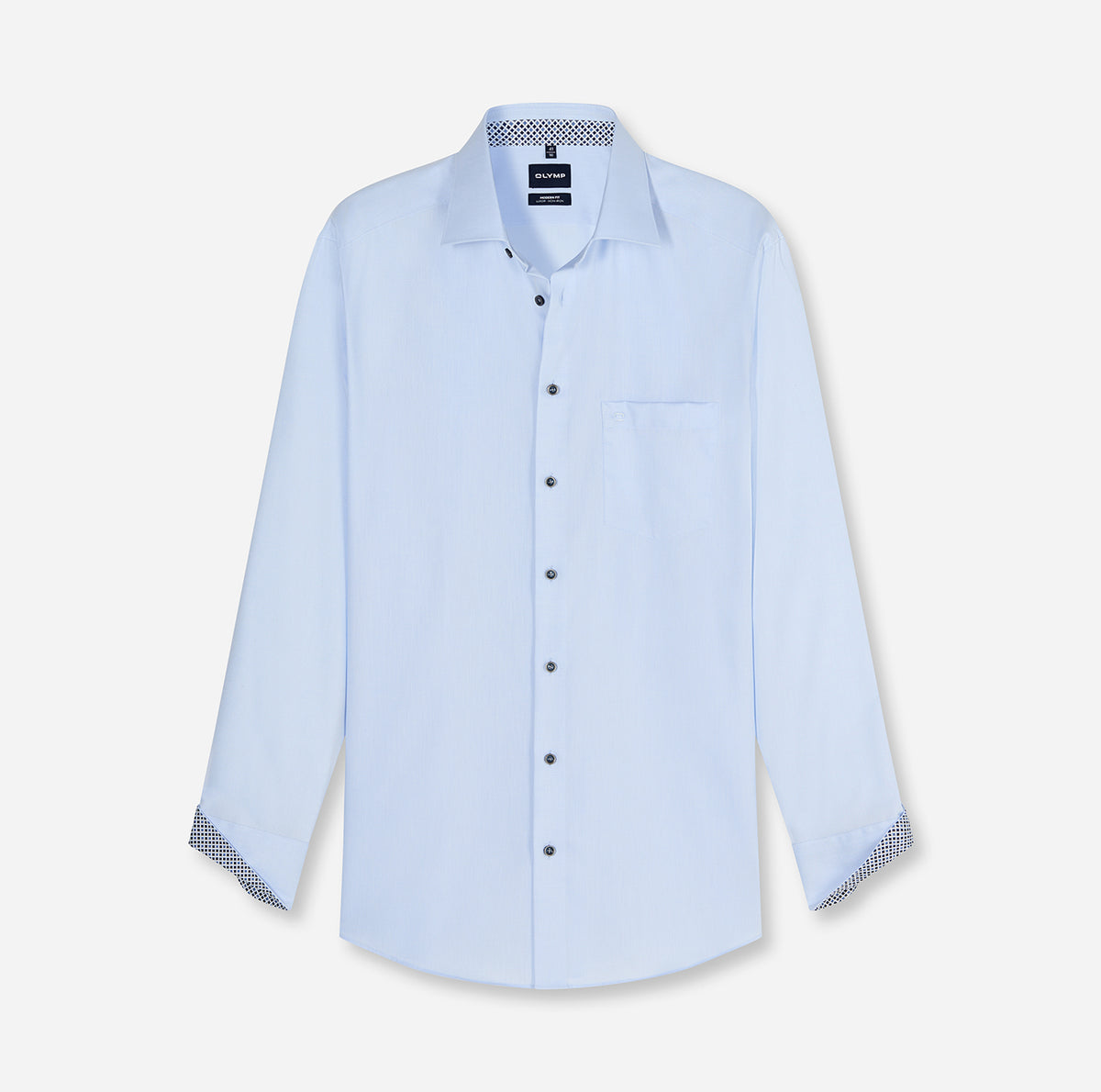 Olymp Herren Hemden lang Bleu