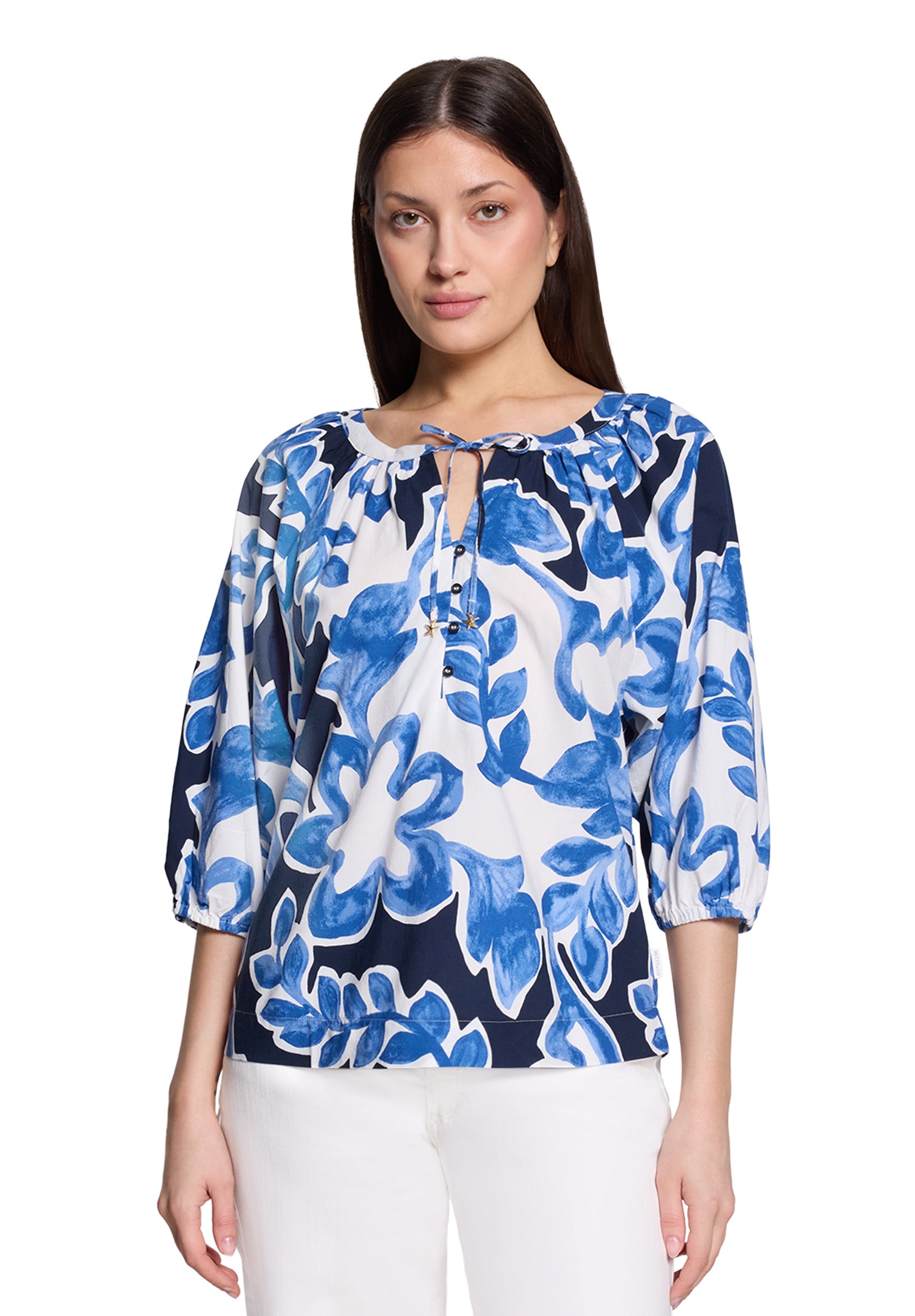 Betty & Co Damen Blusen Cream/Dark Blue