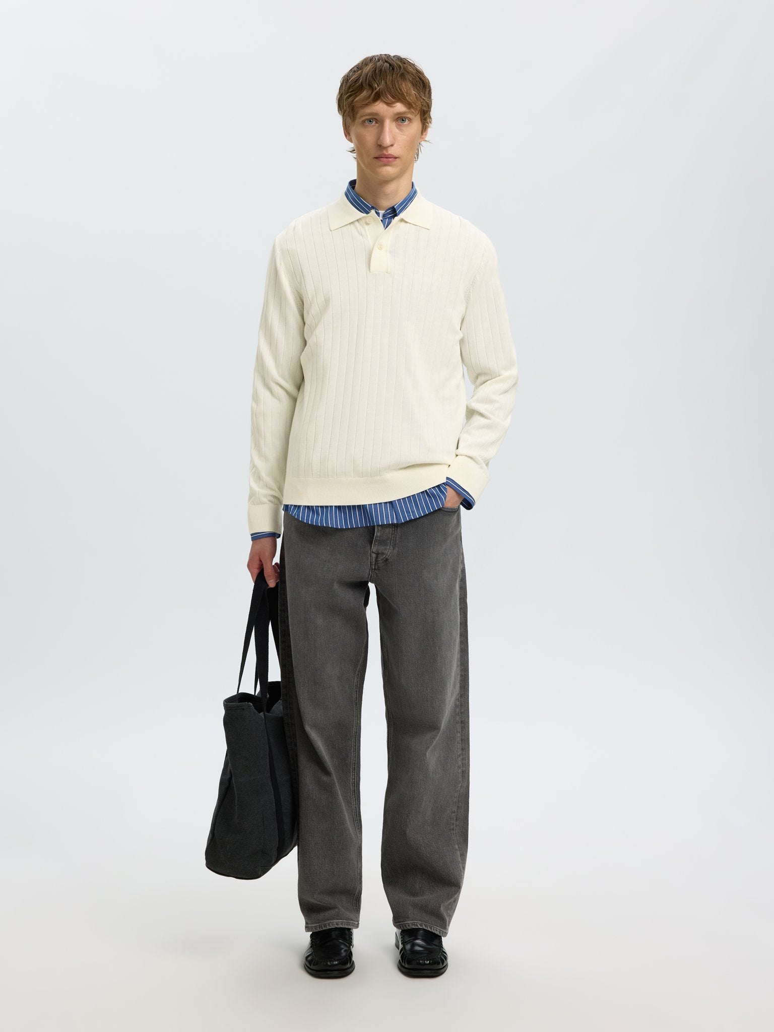 Selected homme Herren Pullover  Egret