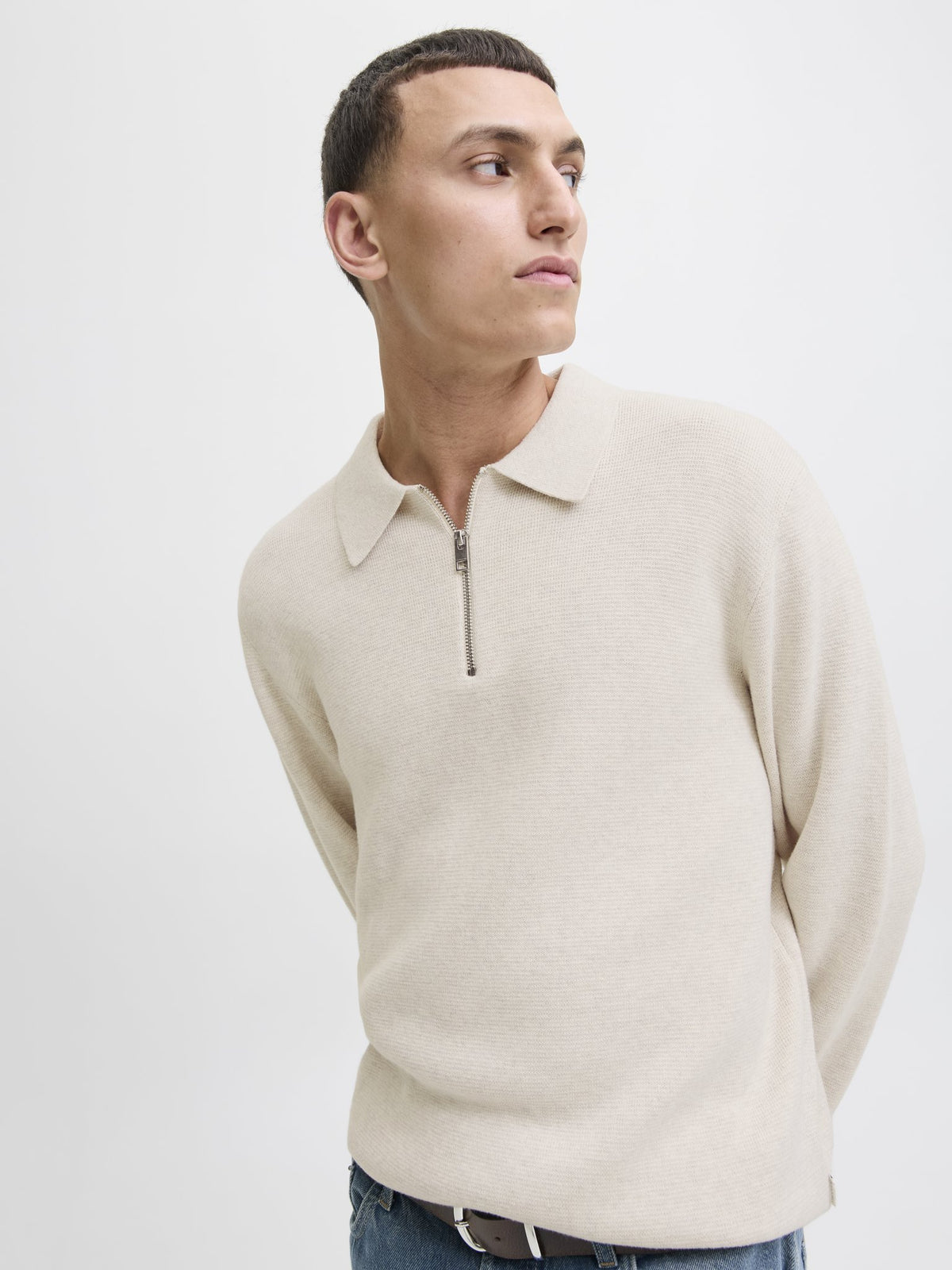 Jack & Jones Herren Pullover Cloud Dancer/Me