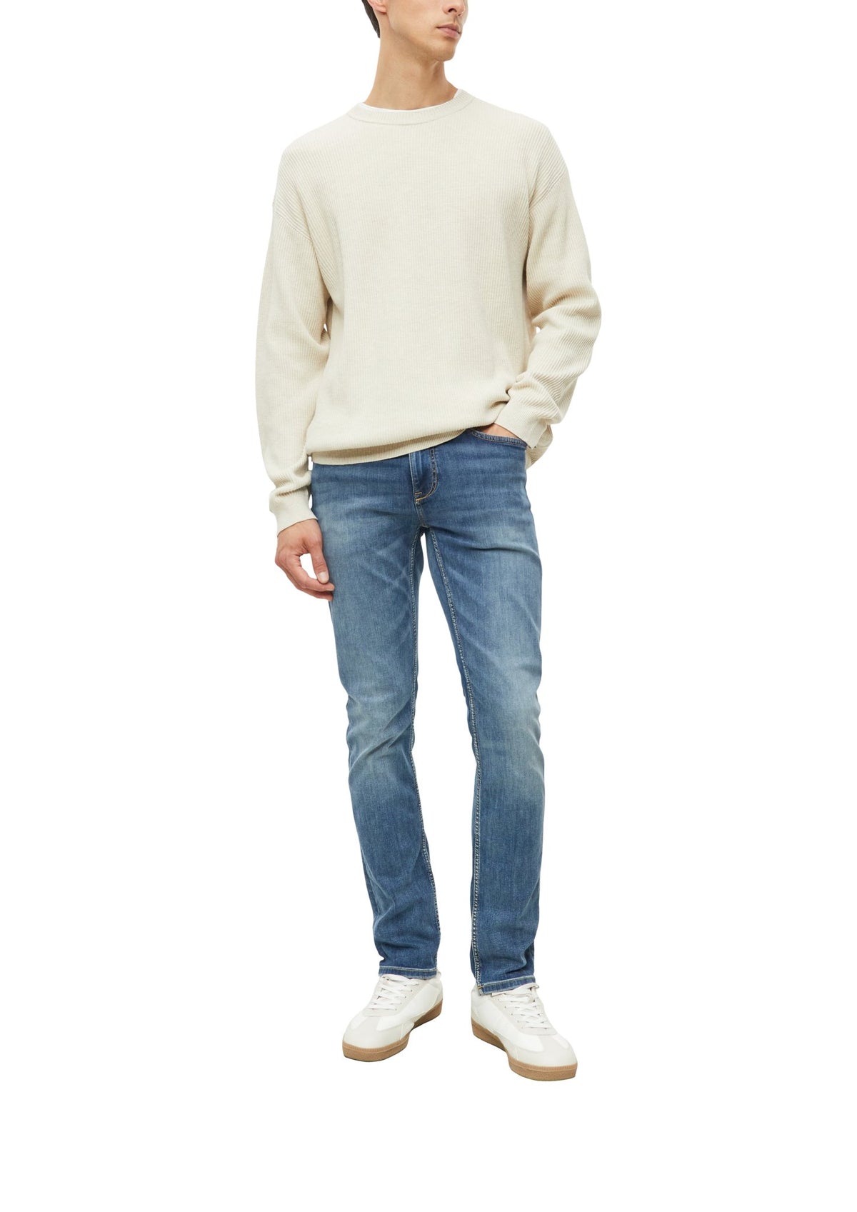 S. Oliver red Herren Pullover W White