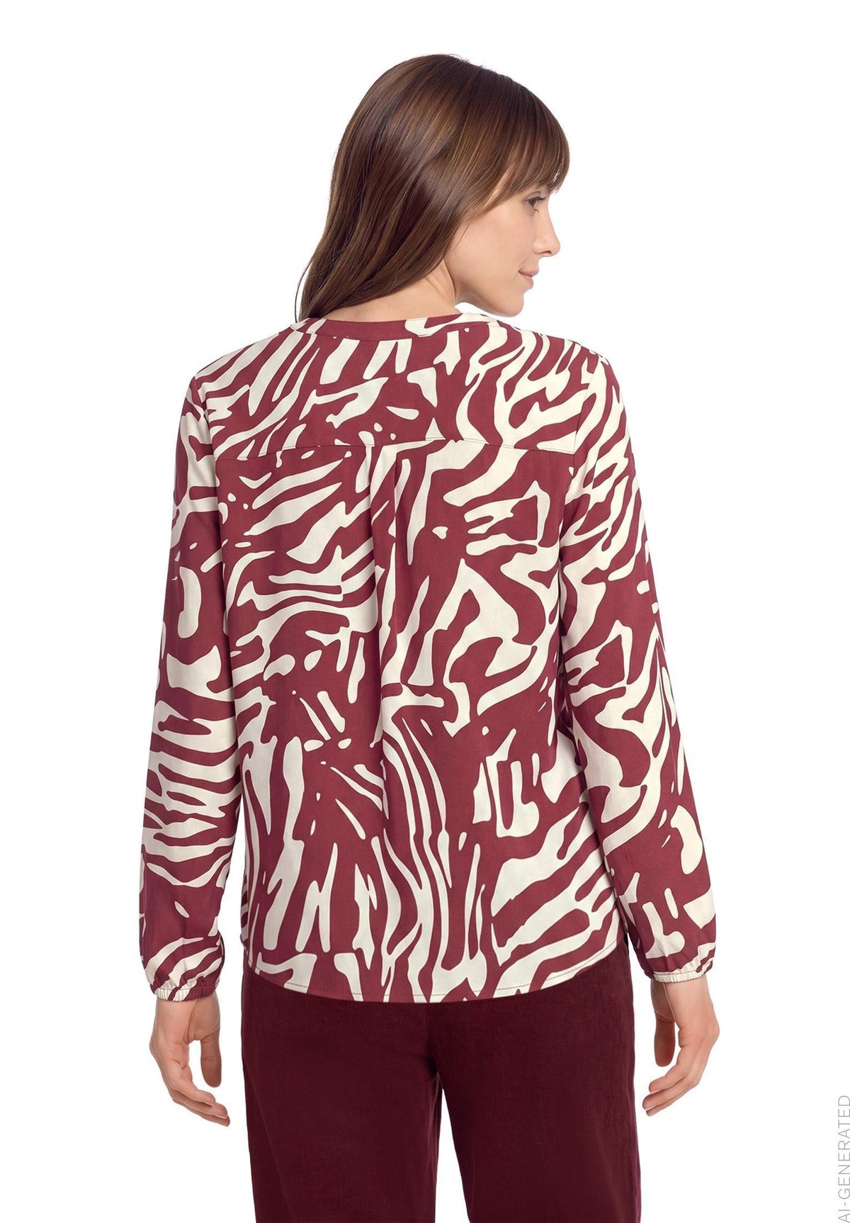 Betty & Co Damen Blusen kurz Nature/Dark Red