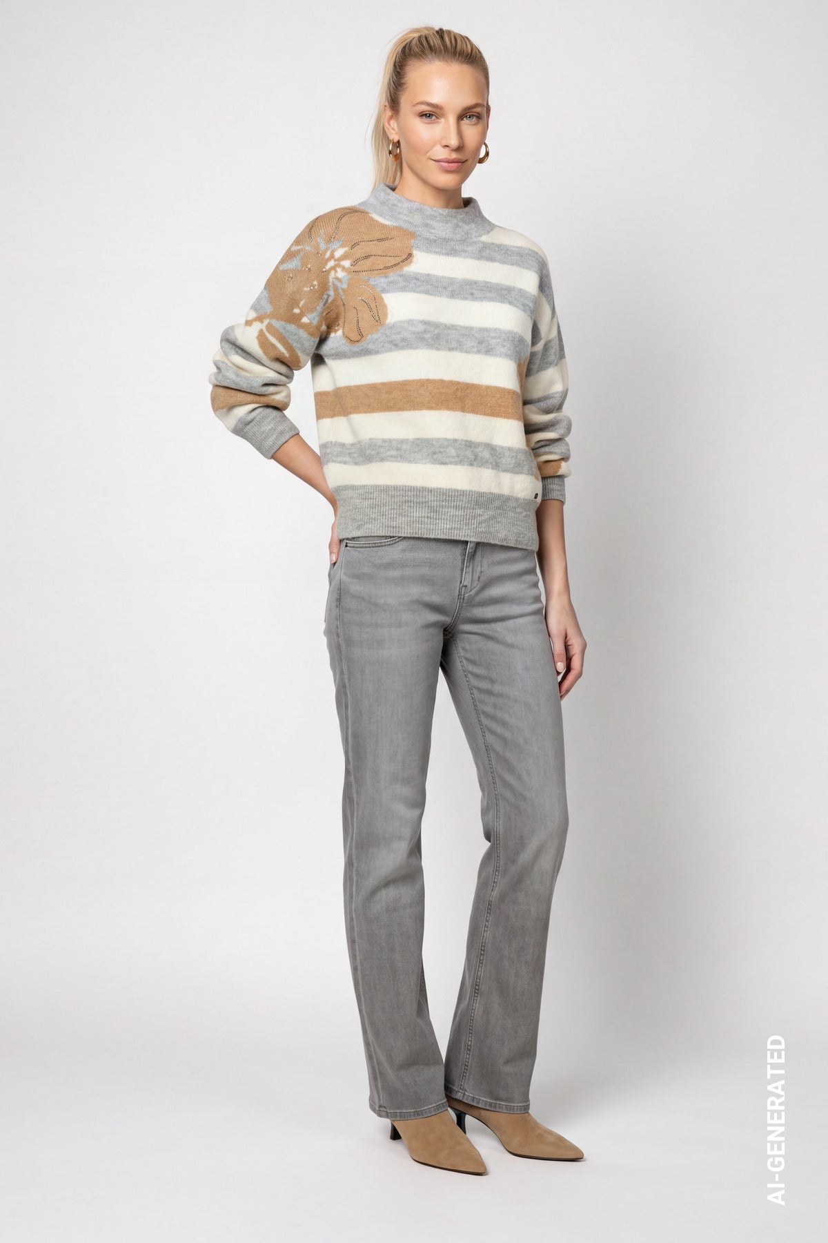 Monari Damen Pullover  Light Grey