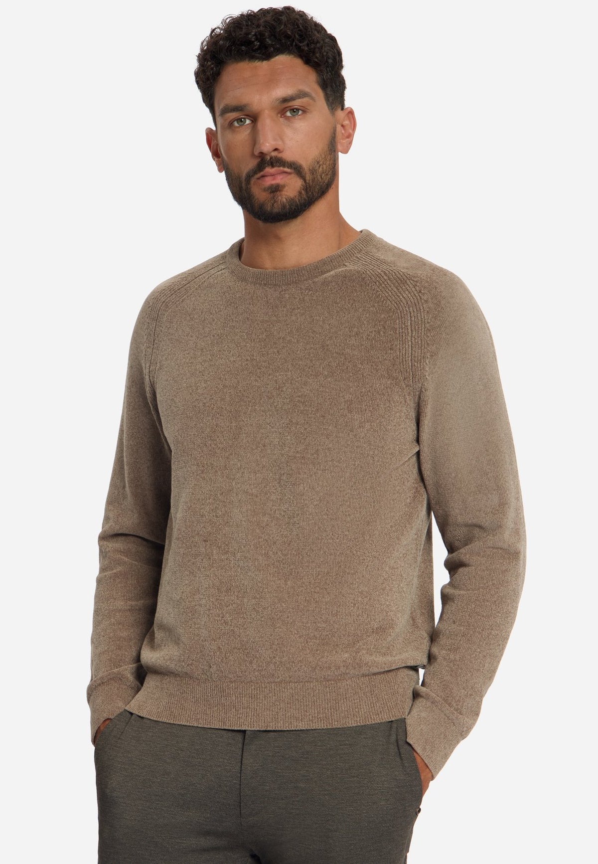 No Excess Herren Pullover Light Brown