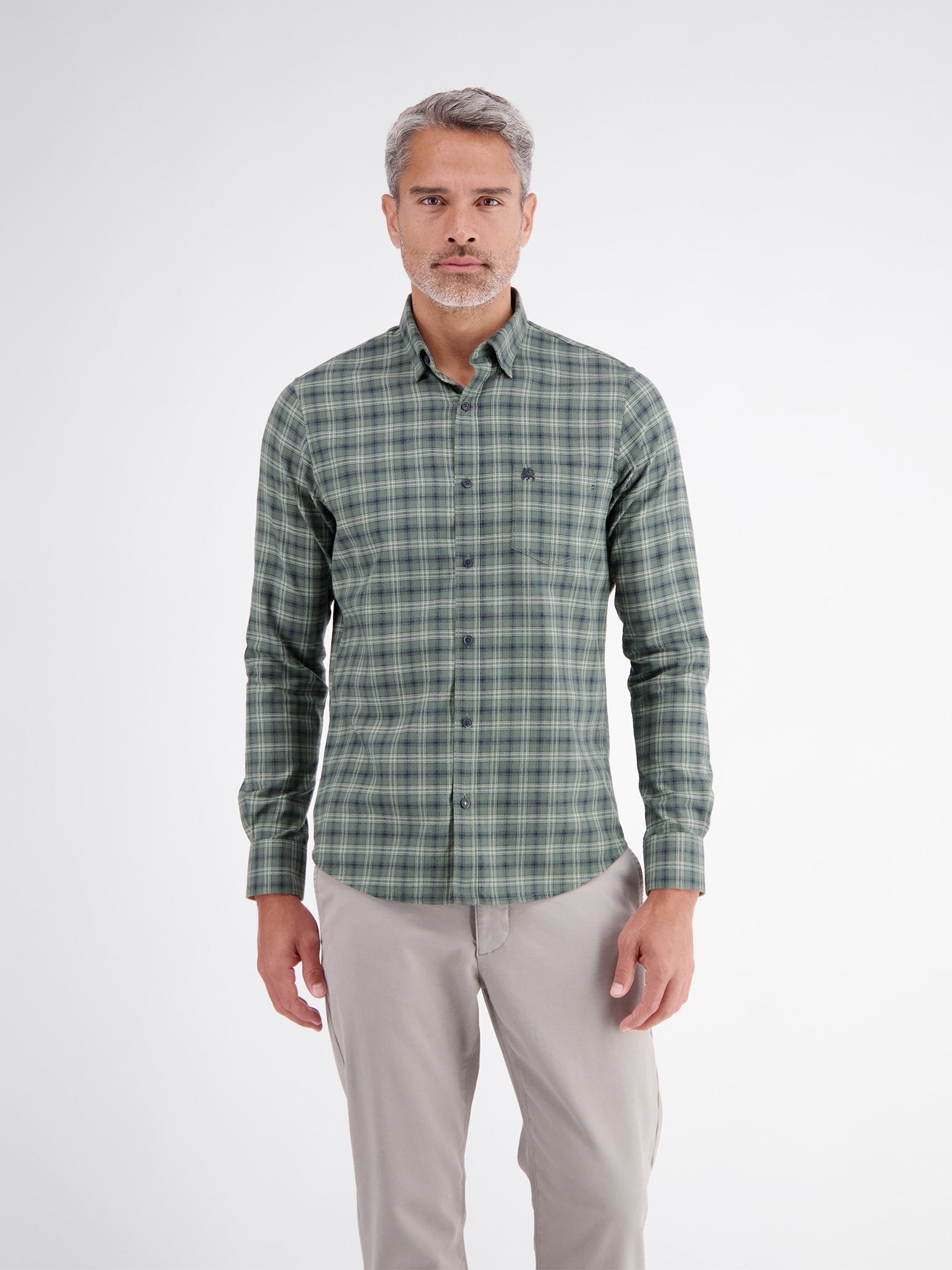 Lerros Herren Hemden Basil Green